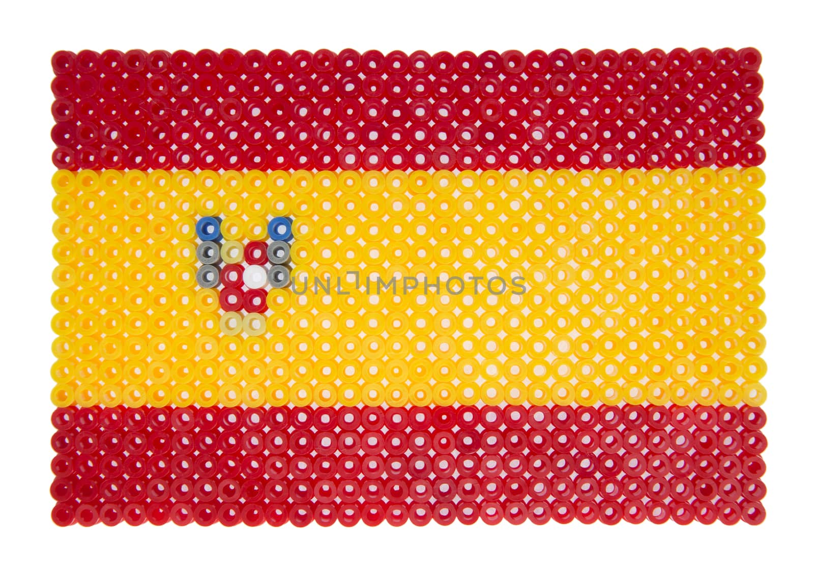 Spanish Flag made of plastic pearls