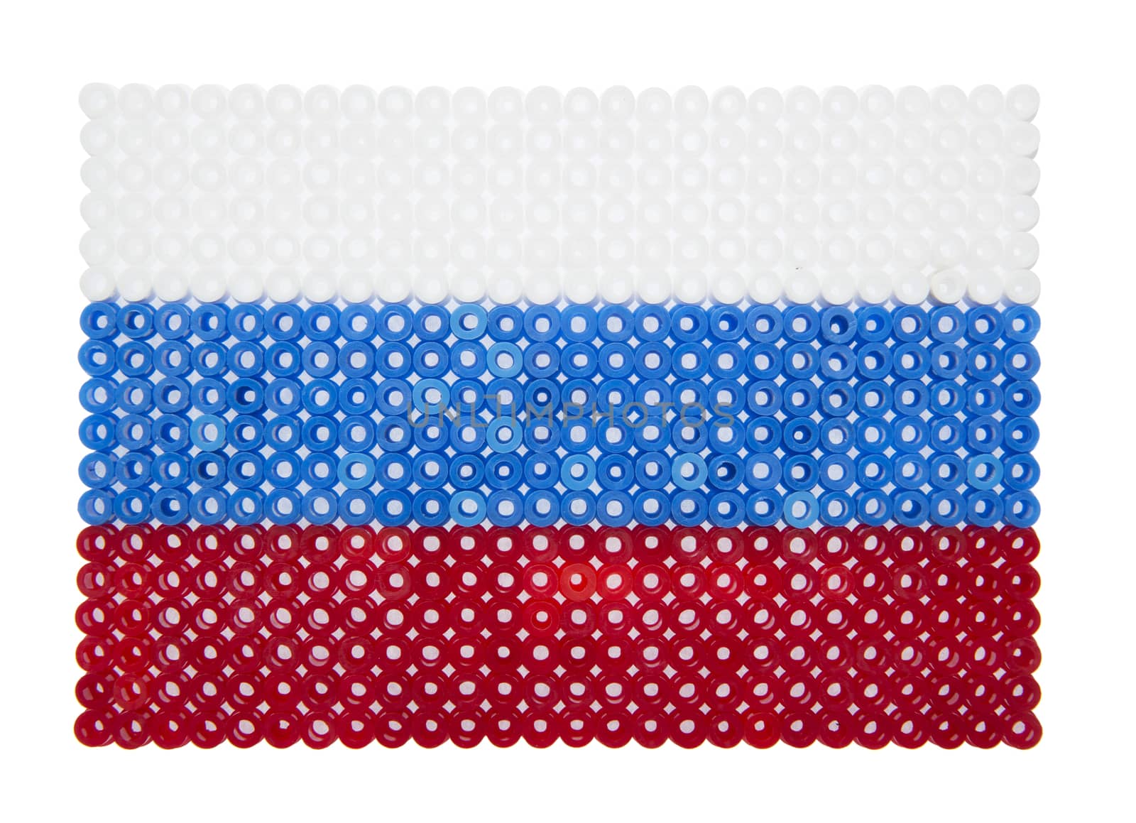 Russian Flag made of plastic pearls