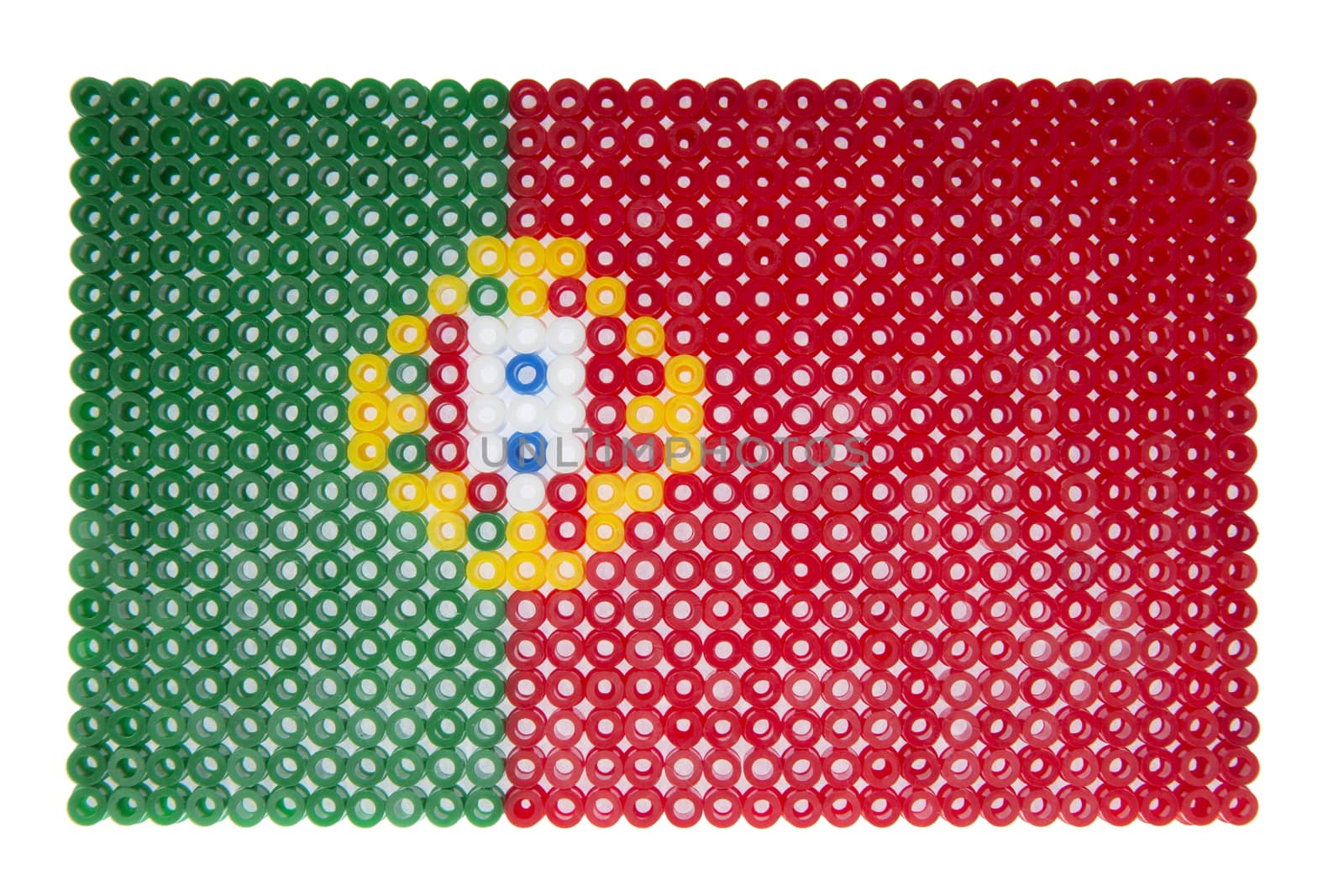 Portuguese Flag made of plastic pearls