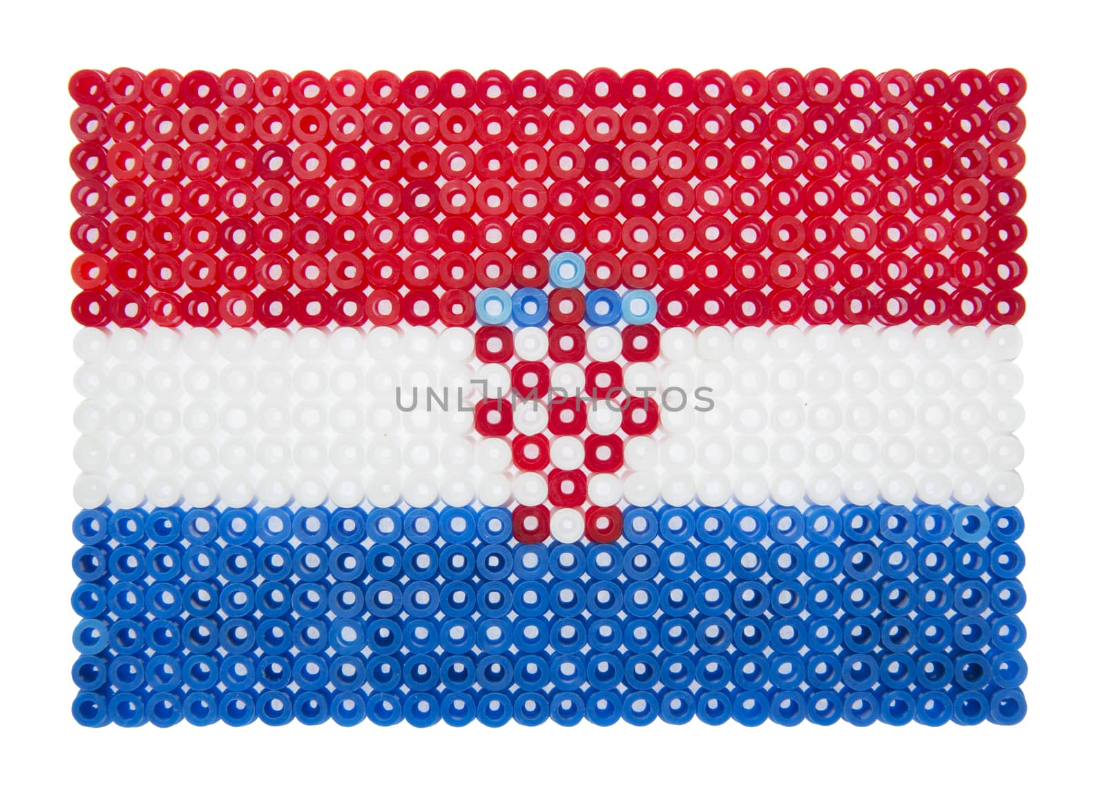 Croatian Flag made of plastic pearls