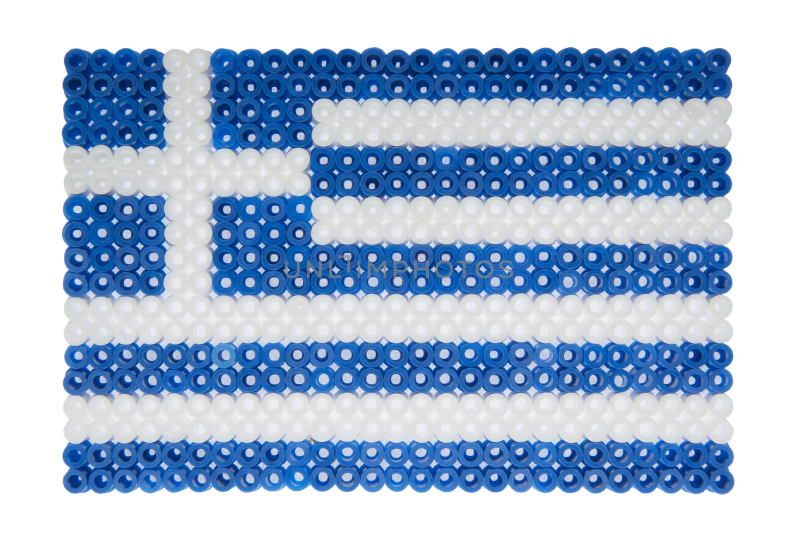Flag of Greece made of plastic pearls
