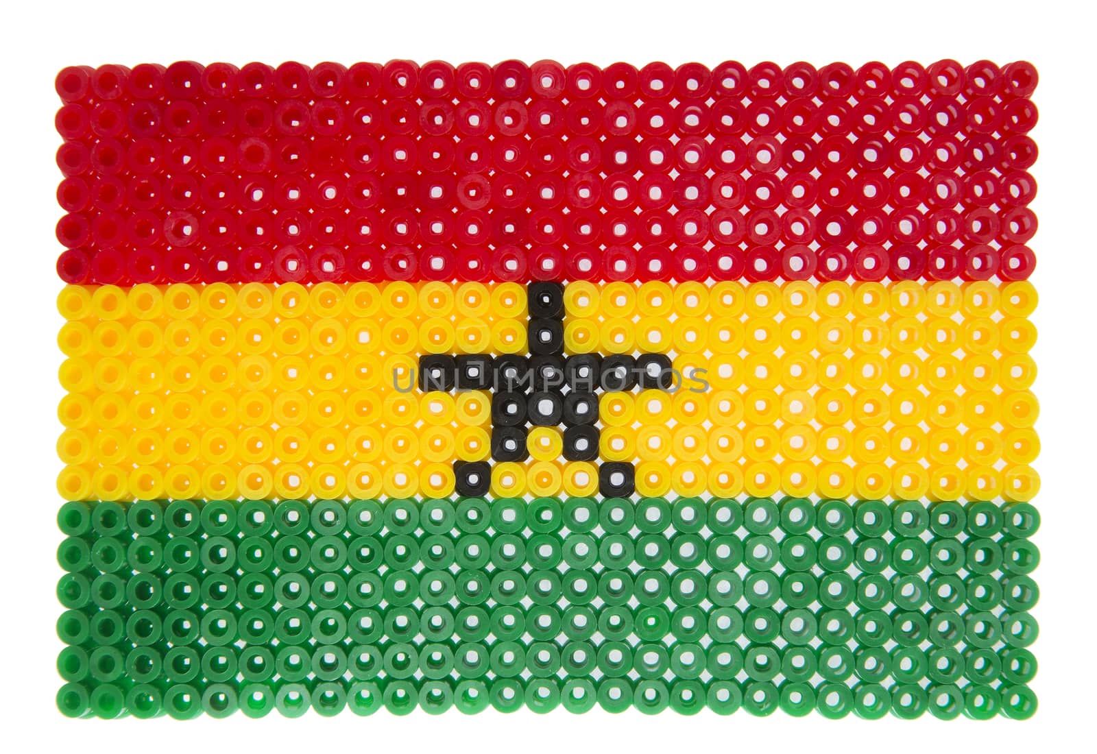 Flag of Ghana made of plastic pearls