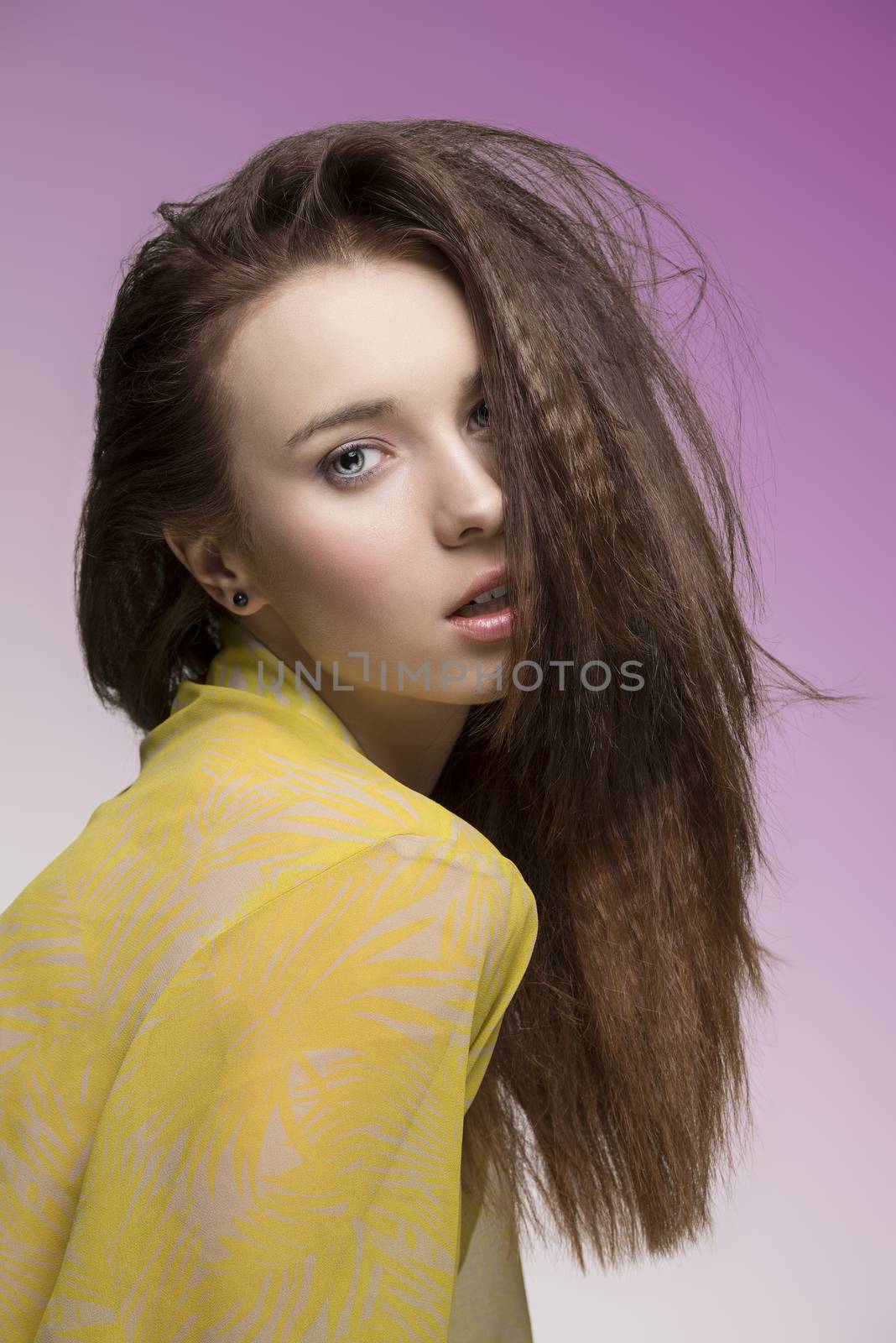 sensual woman with dishevelled hair-style by fotoCD