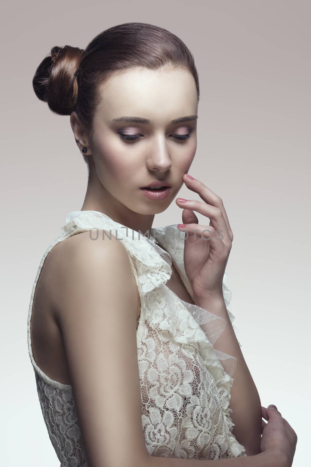 elegant woman with later chignon by fotoCD