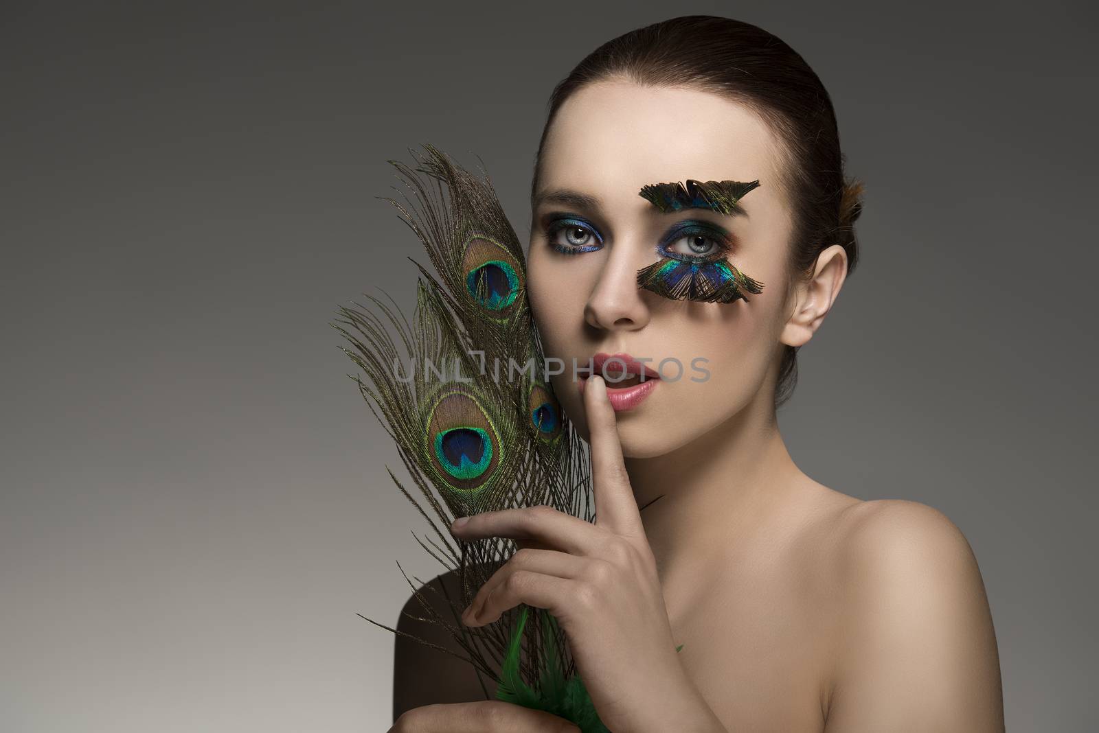 sensual woman with peacock feathers by fotoCD