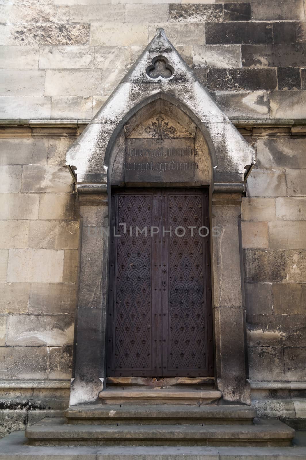 Detail of a medieval church side door.