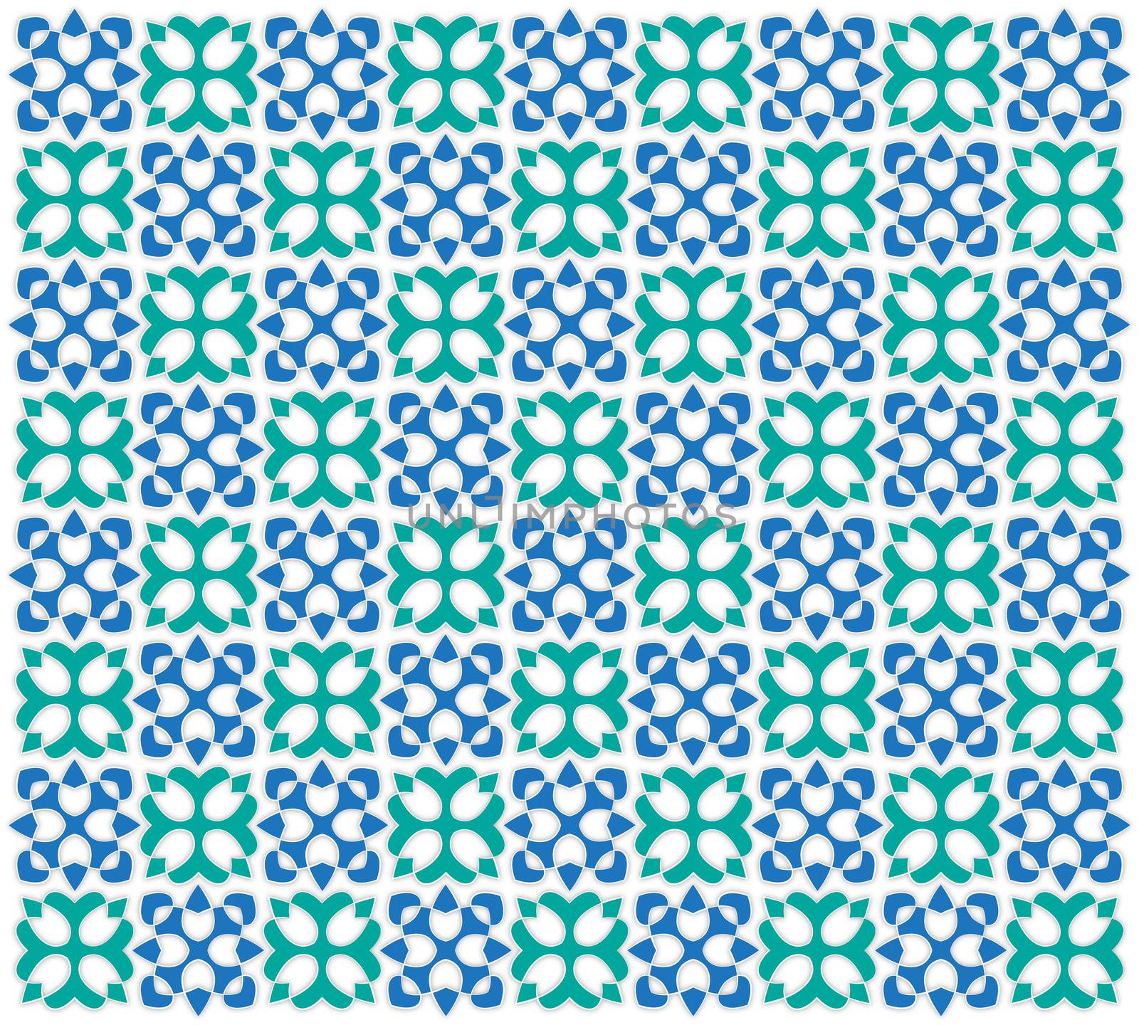 background or fabric Modern medieval blue and green color