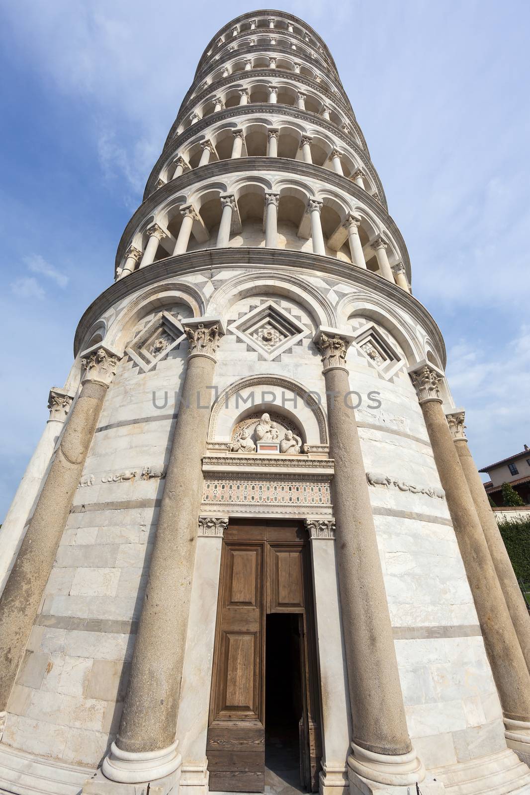 Leaning Tower of Pisa entrance in Tuscany 