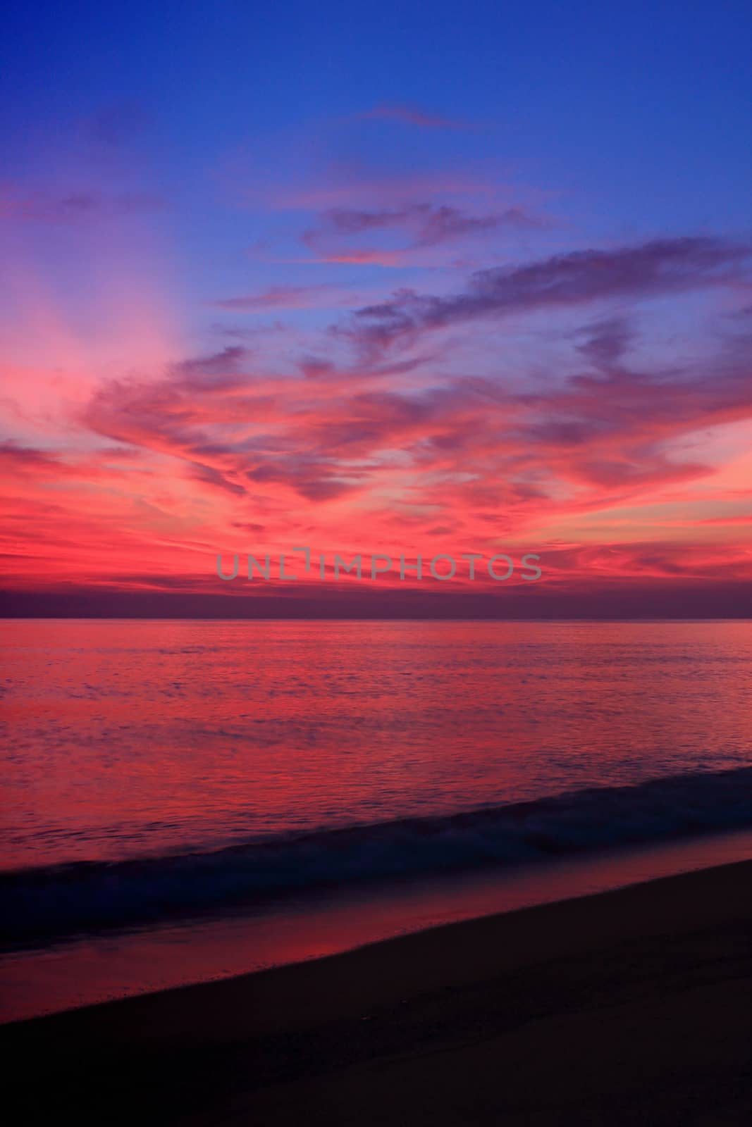 Beautiful sunrise above the sea, Thailand