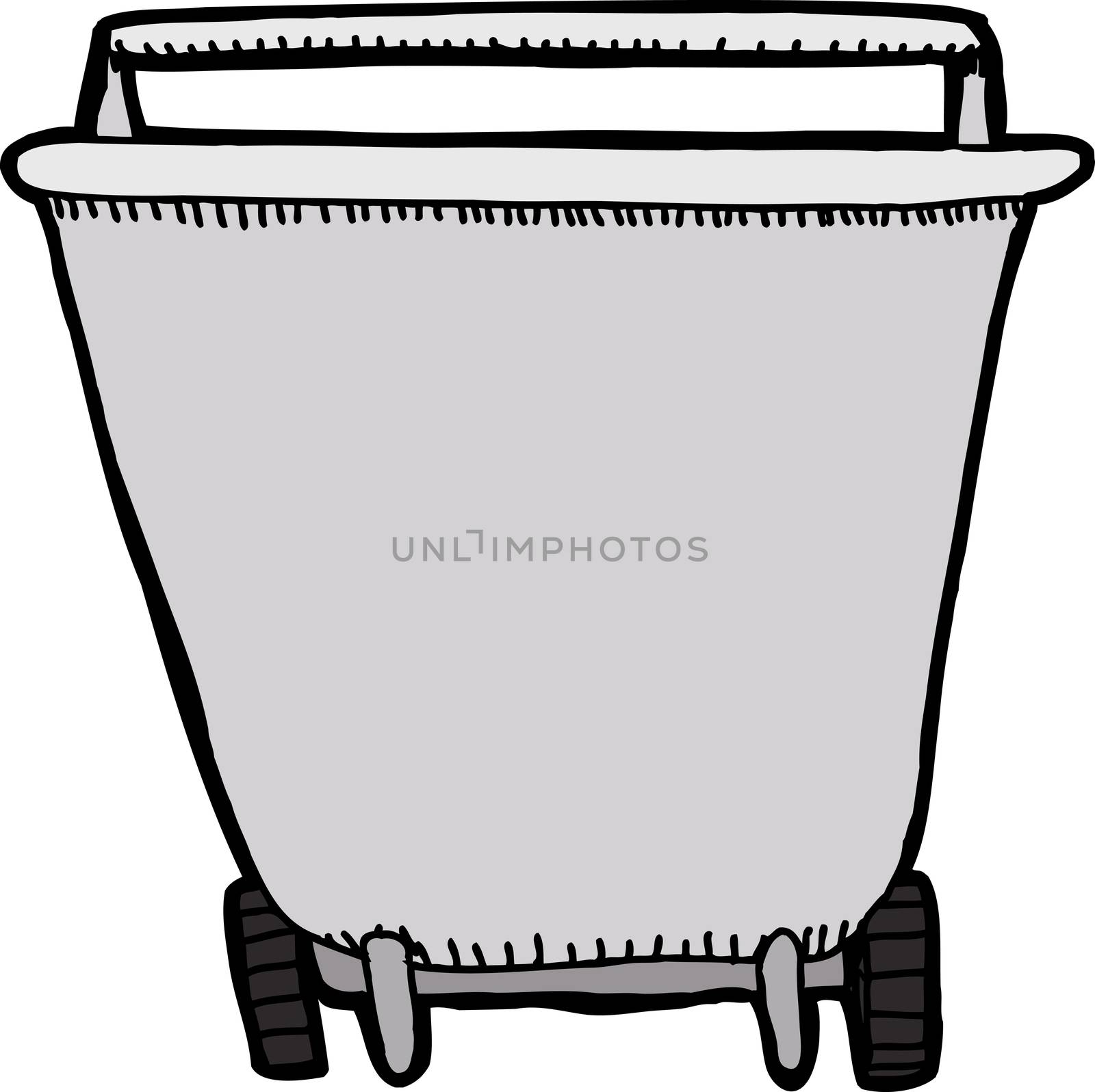 Front view of wheel barrel on isolated background