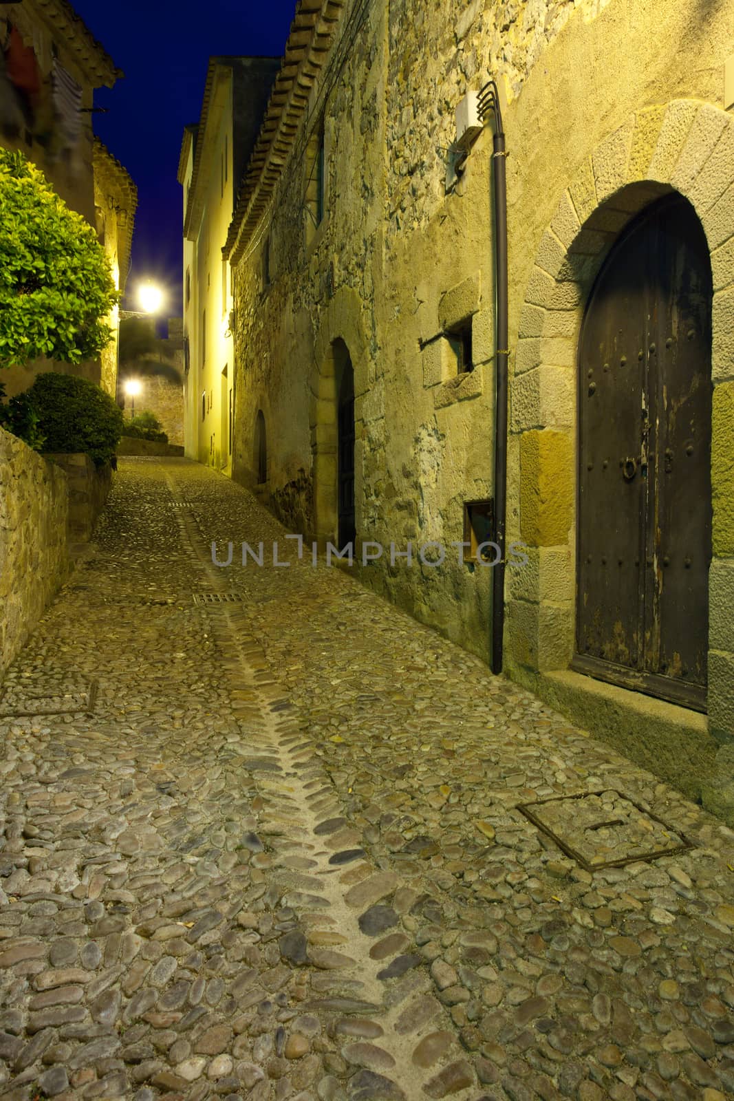 night on a ancient street of the old European town