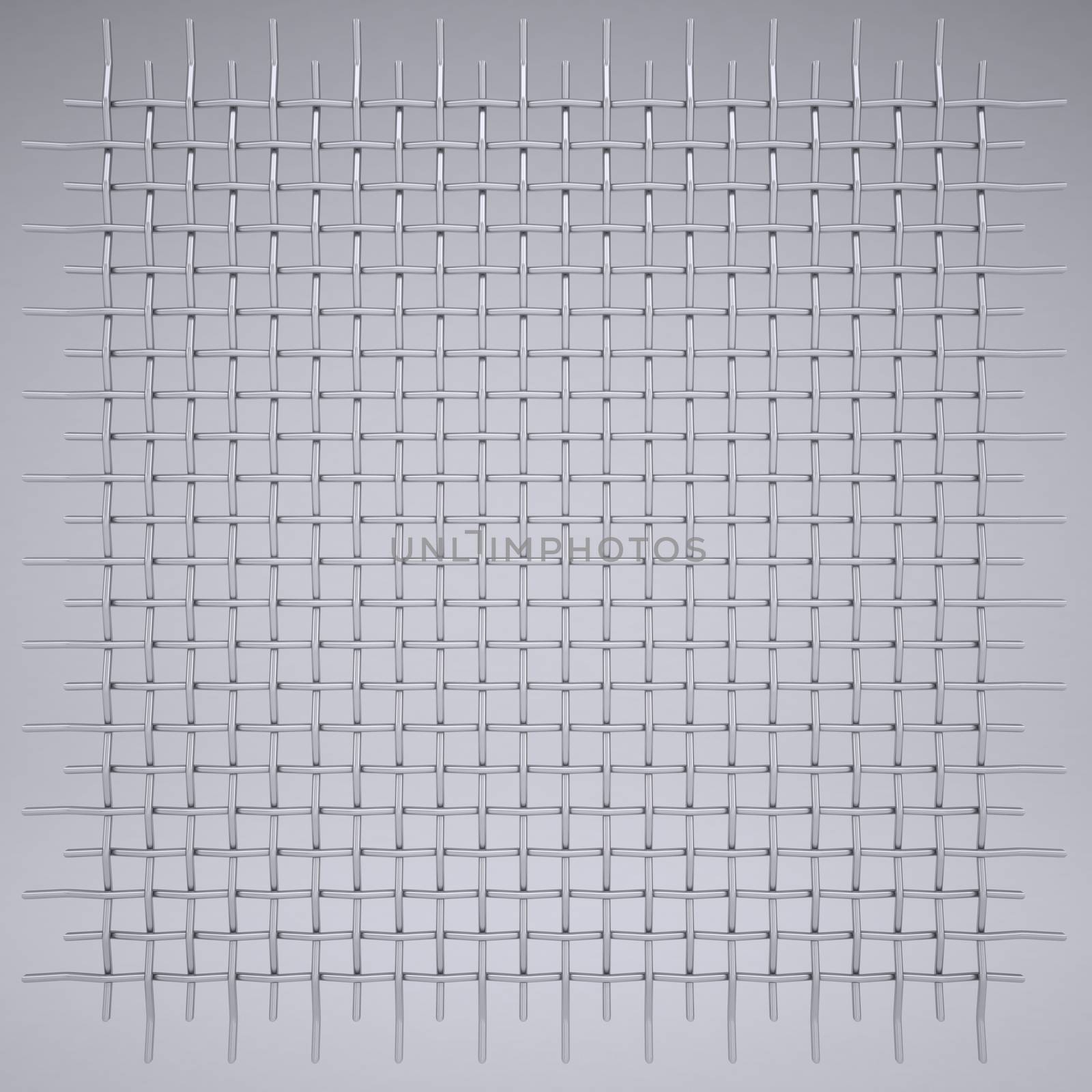 Metal mesh. Render on a gray background