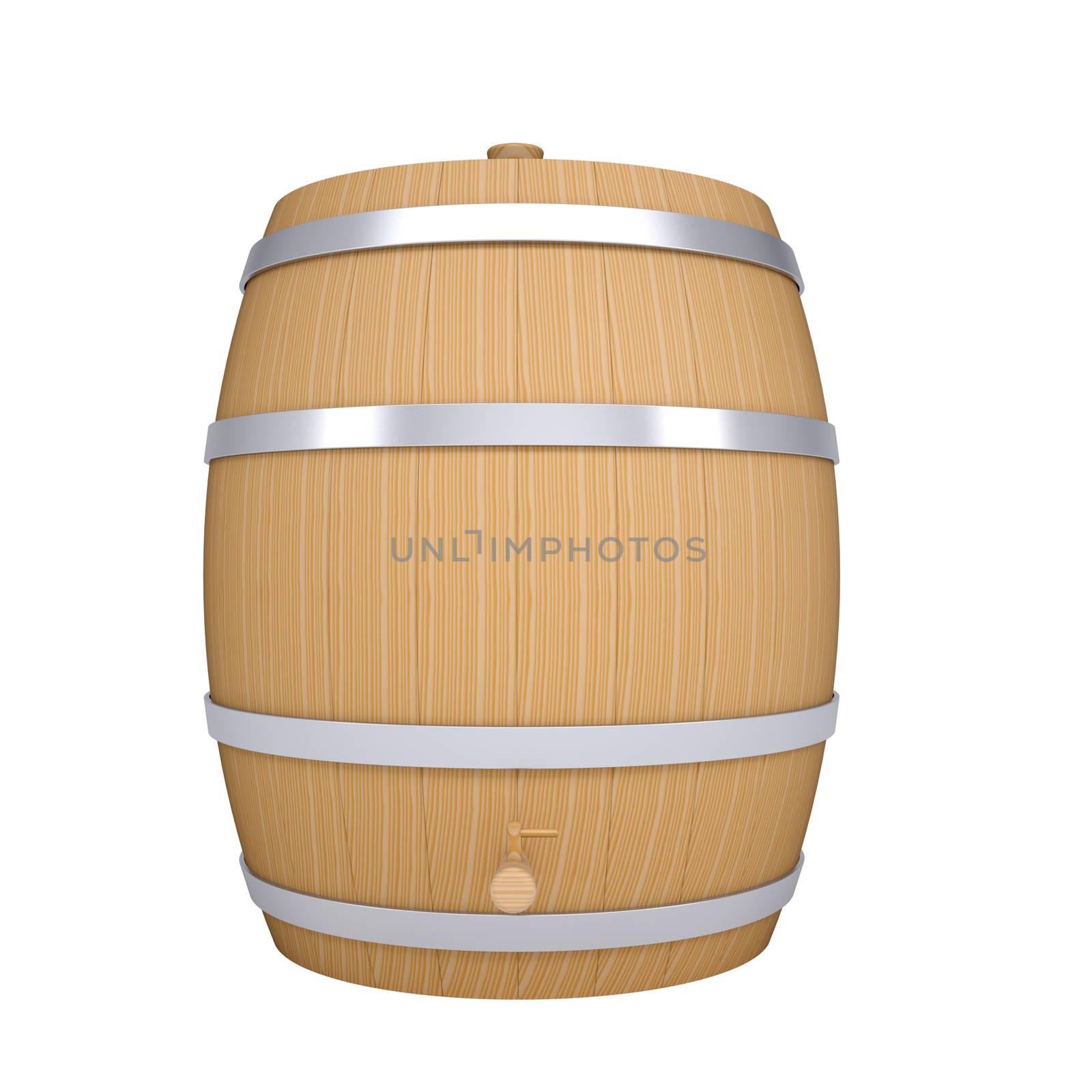 Wooden barrel with metal hoops by cherezoff