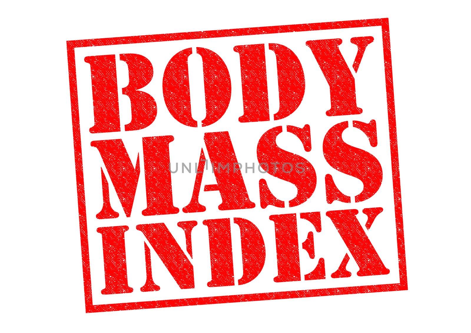 BODY MASS INDEX red Rubber Stamp over a white background.