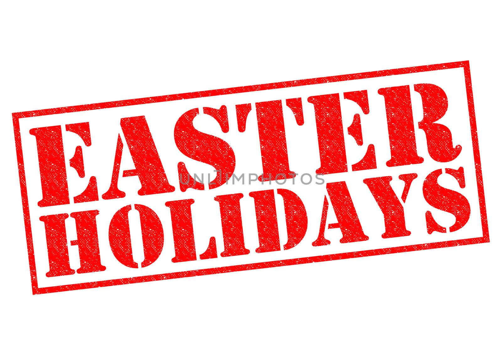 EASTER HOLIDAYS red Rubber Stamp over a white background.