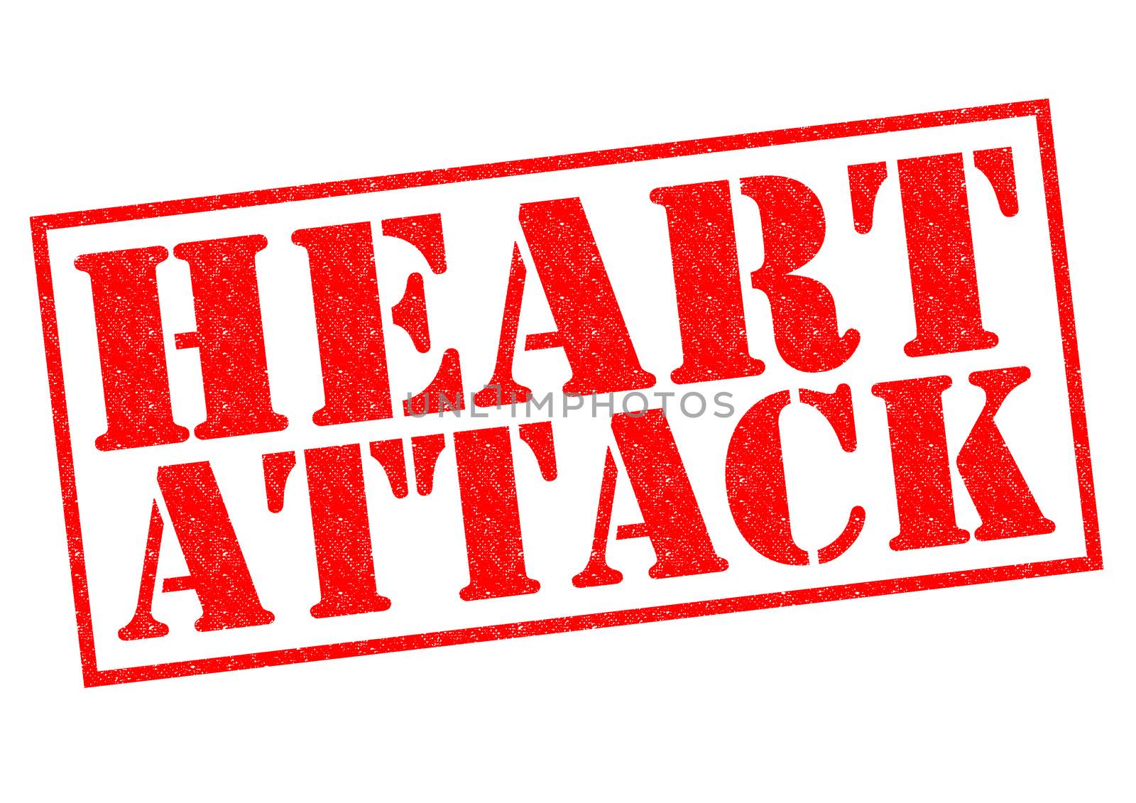 HEART ATTACK red Rubber Stamp over a white background.