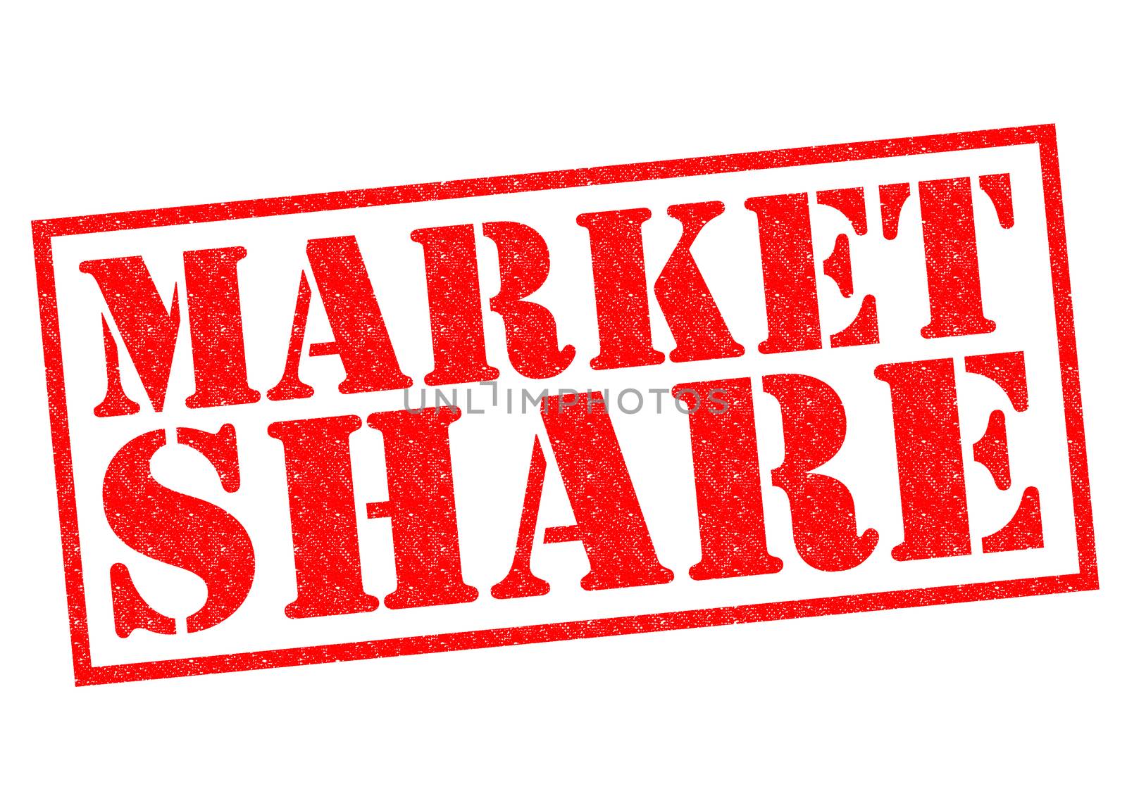 MARKET SHARE red Rubber Stamp over a white background.