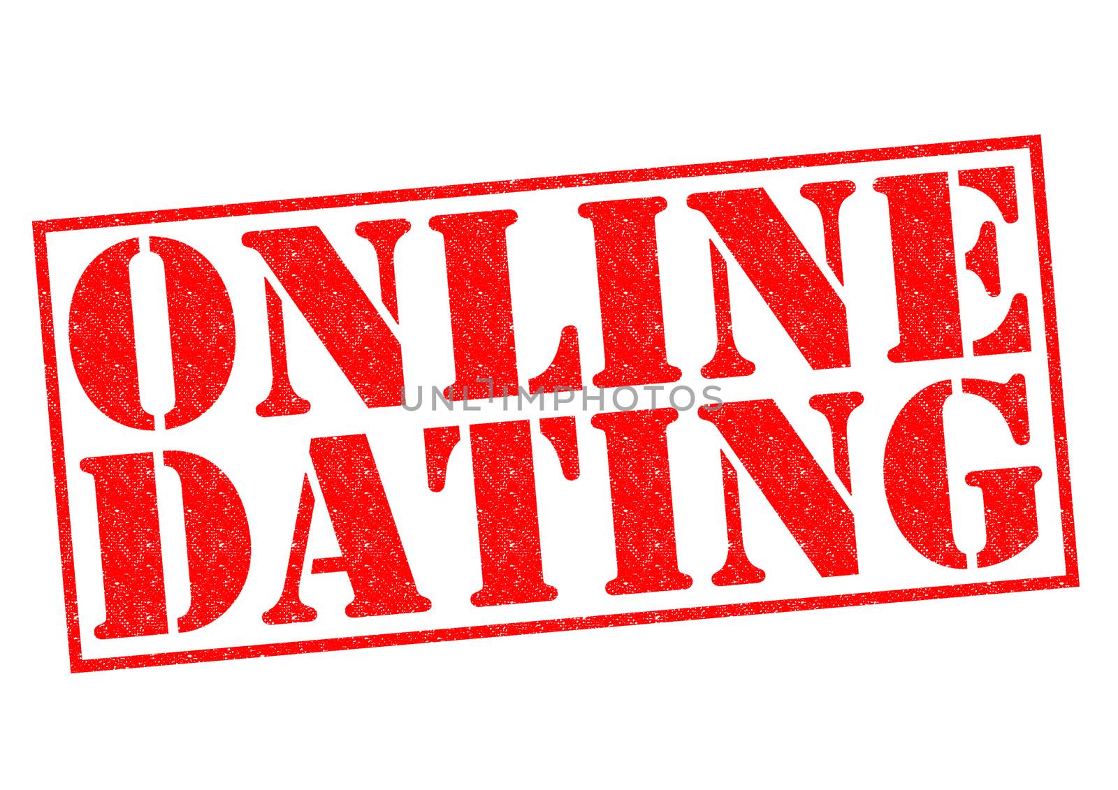 ONLINE DATING red Rubber Stamp over a white background.