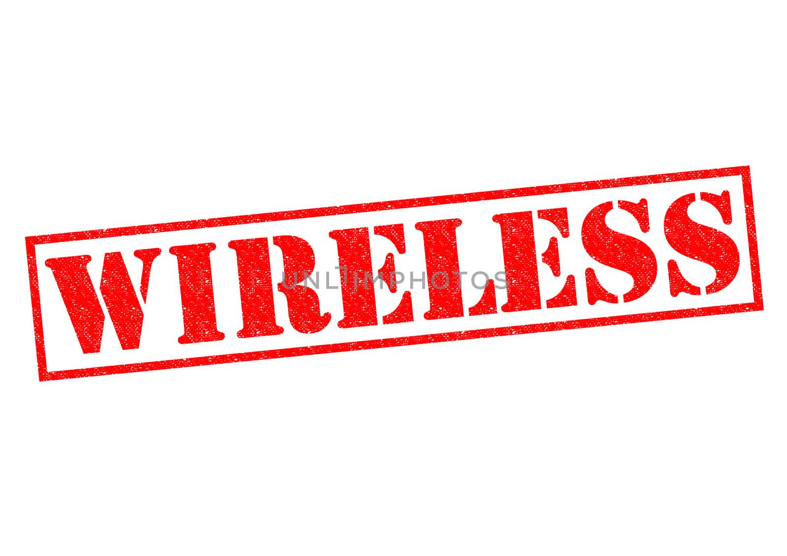 WIRELESS red Rubber Stamp over a white background.