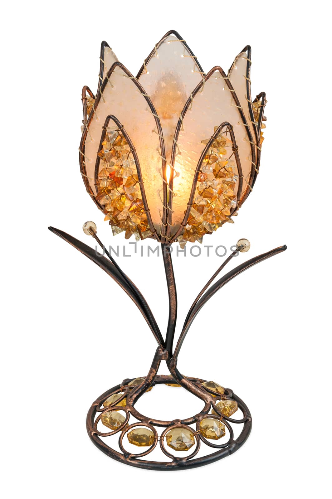 Flower shaped candlestick with candle by mkos83