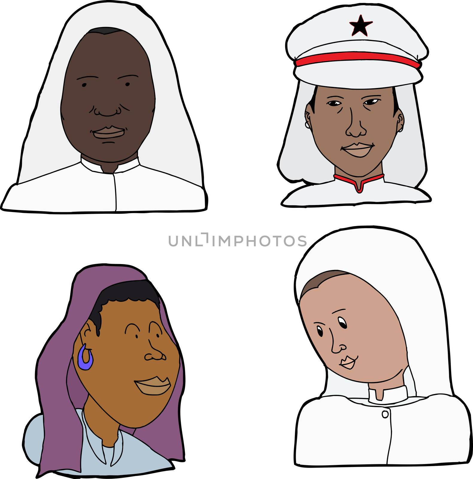 Various women of the Nation of Islam in different styles