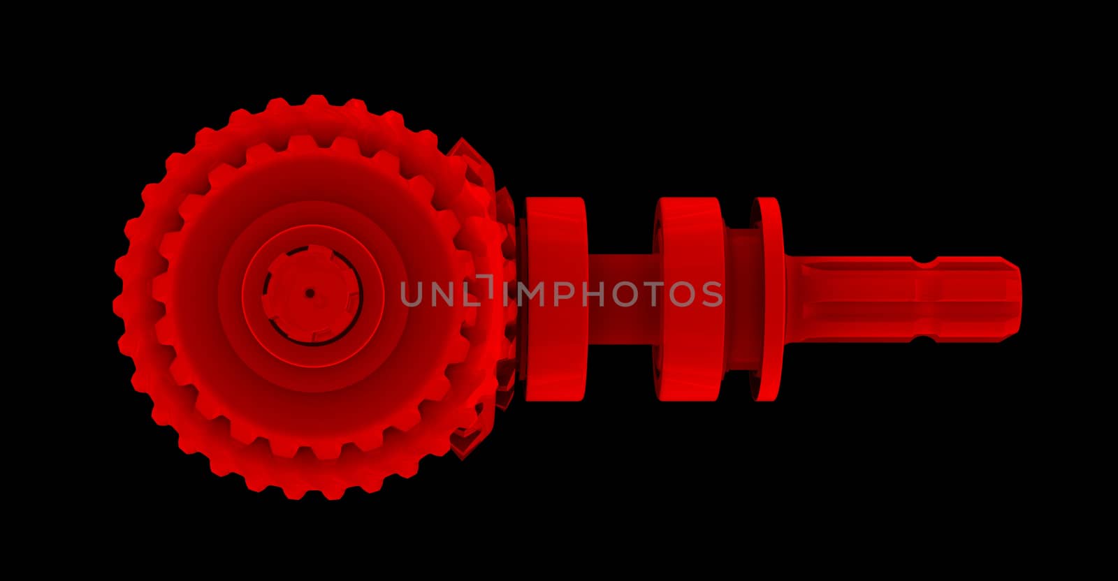 Hypoid gear. Isolated render on a black background