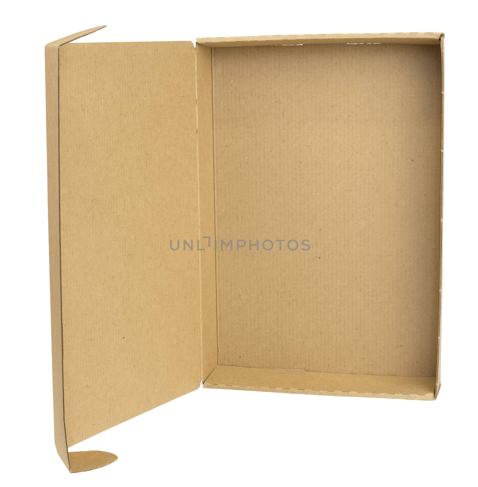 Open cardboard box with a lid by cherezoff