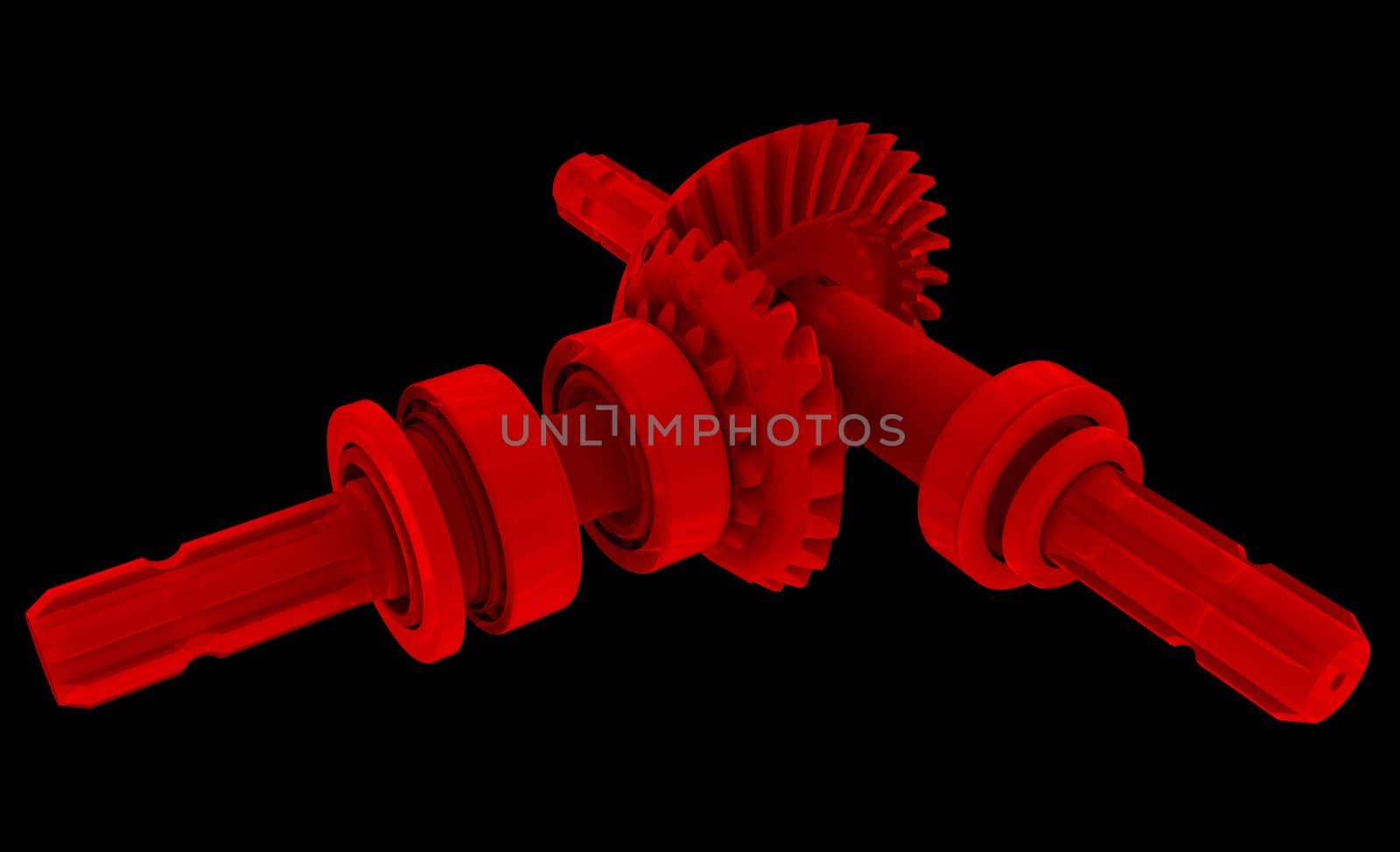 Hypoid gear. Isolated render on a black background