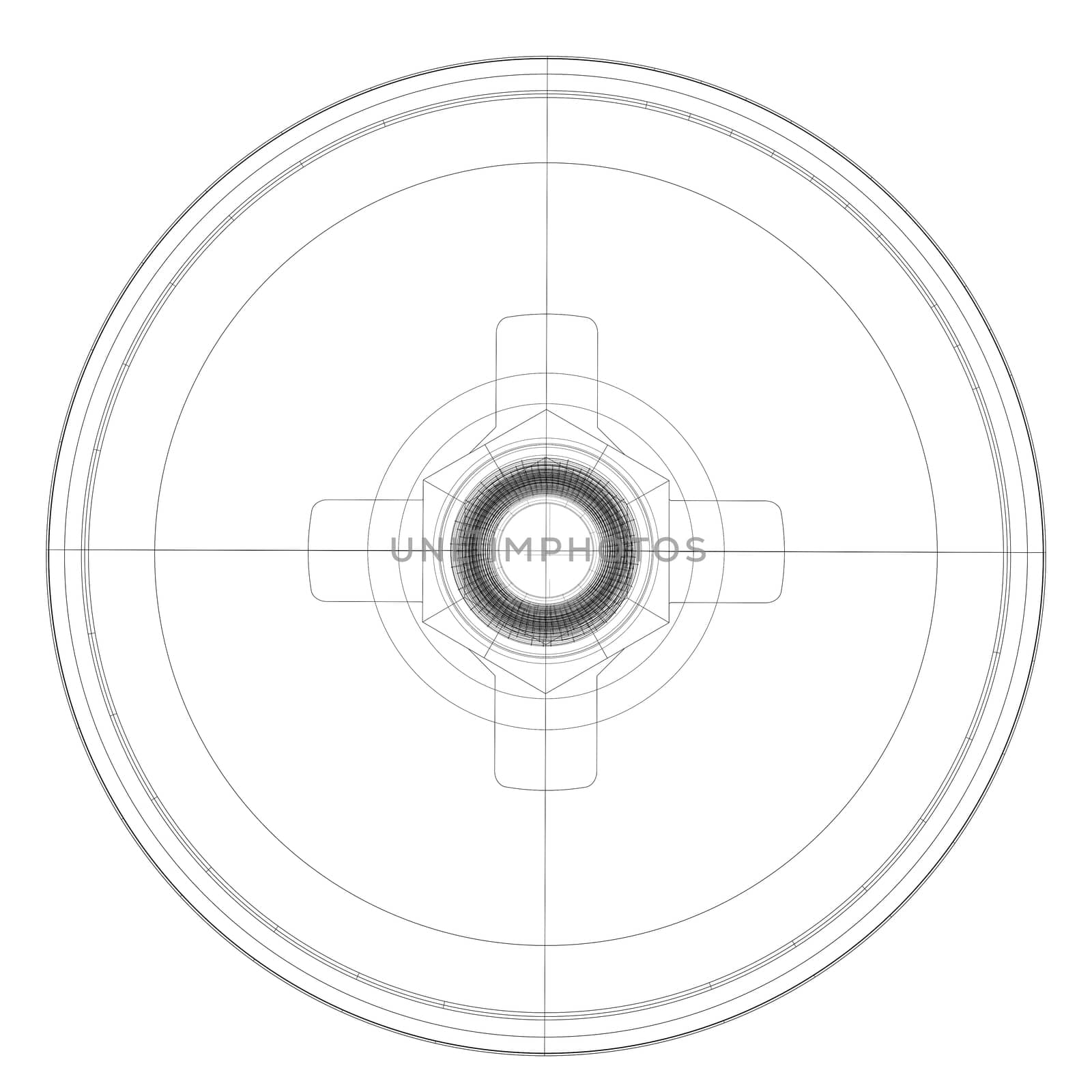 Wire-frame object. Isolated render on a white background