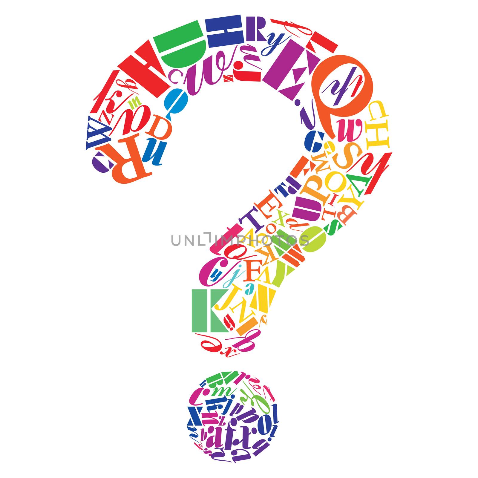 An abstract illustration of one big question mark