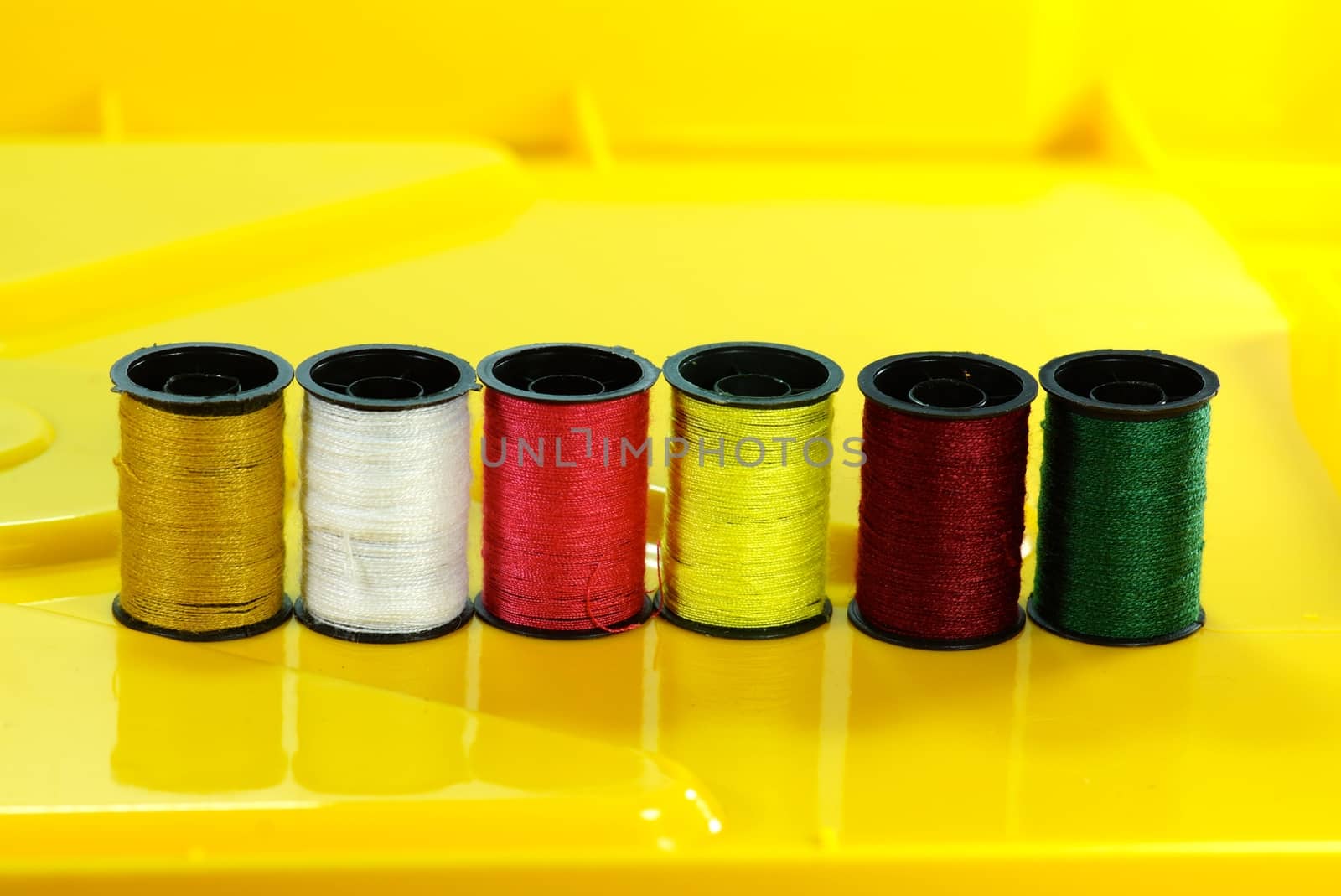 spool of threads,shallow focus