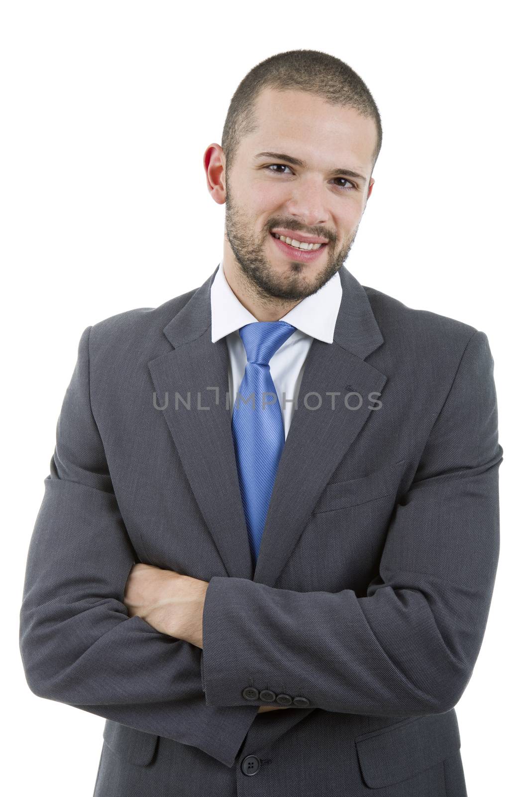 young business man portrait isolated on white