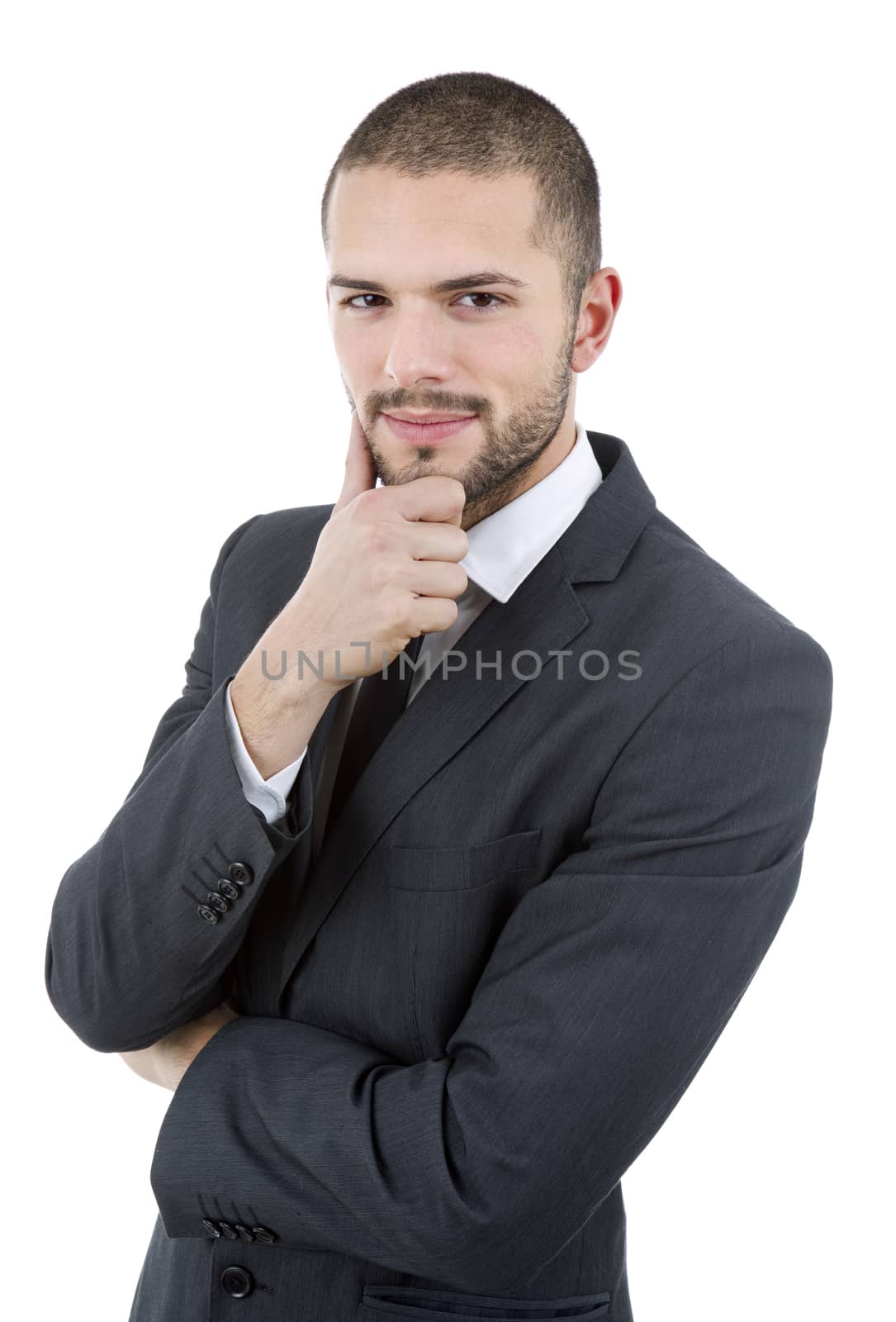 young business man portrait isolated on white