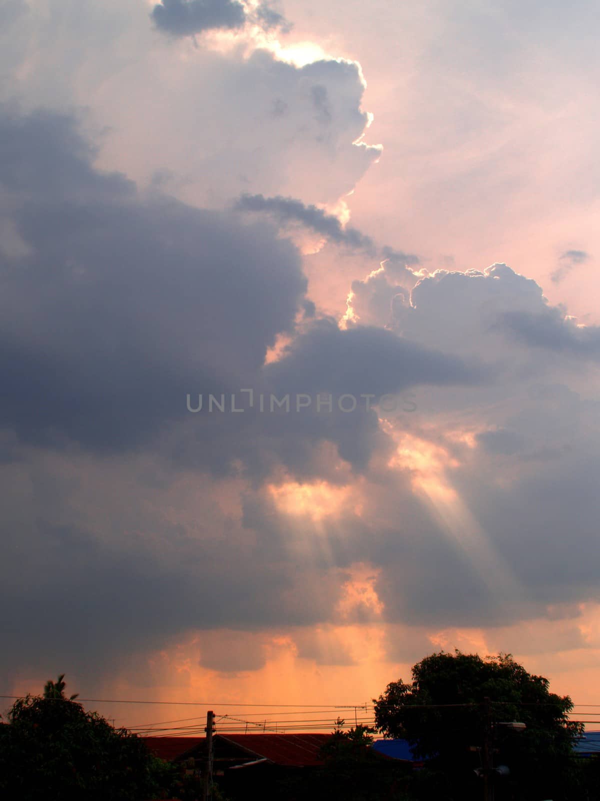 different colorful sky clouds set