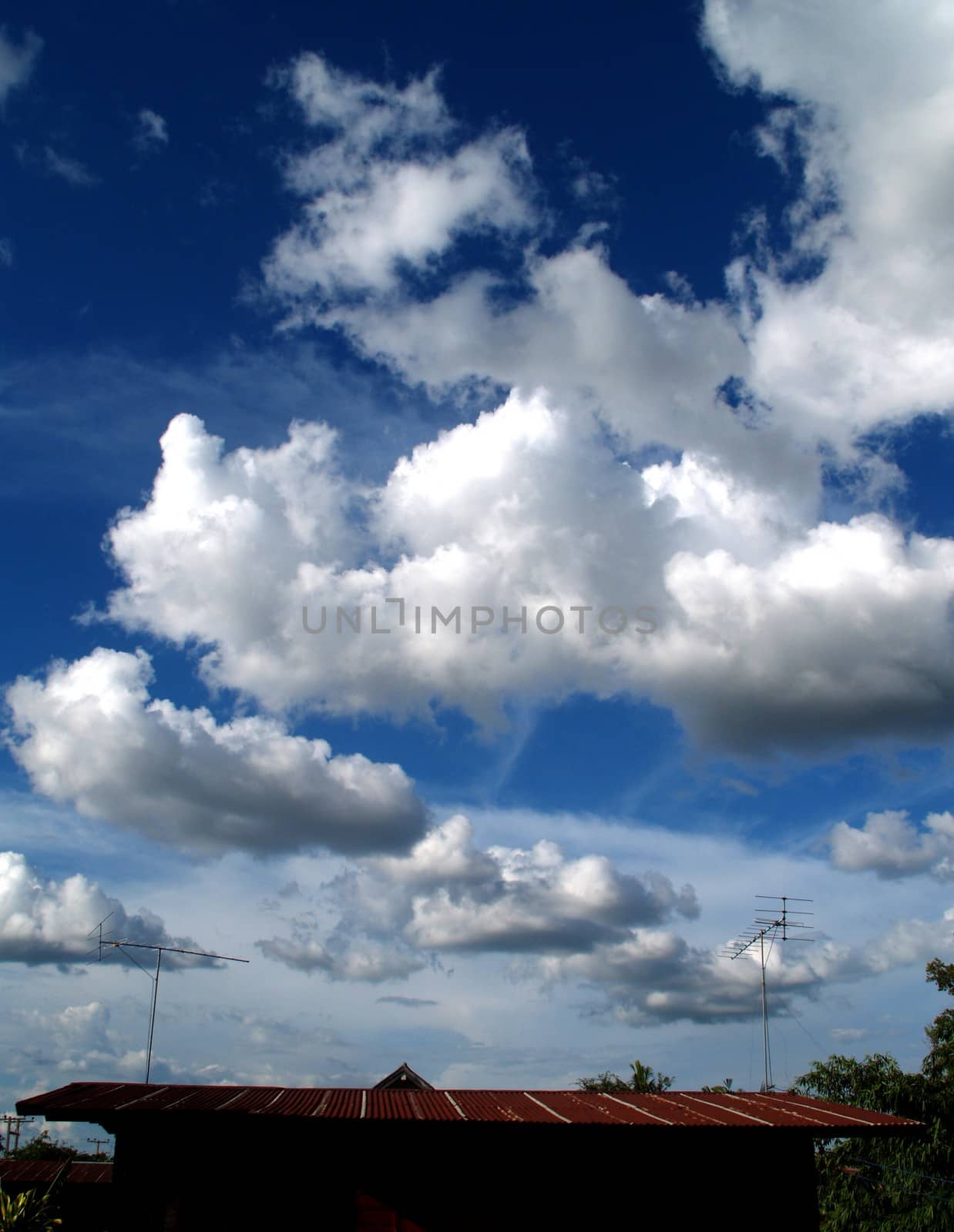 different colorful sky clouds set