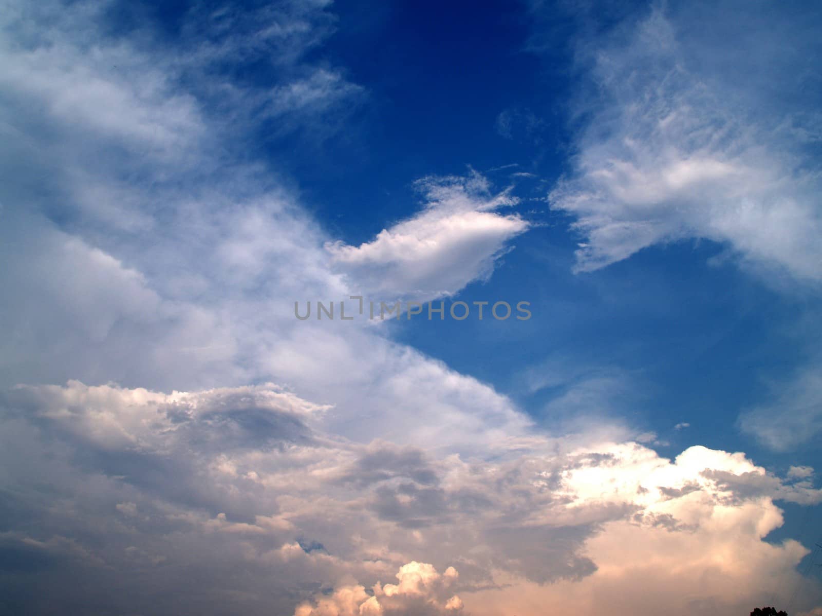 different colorful sky clouds set