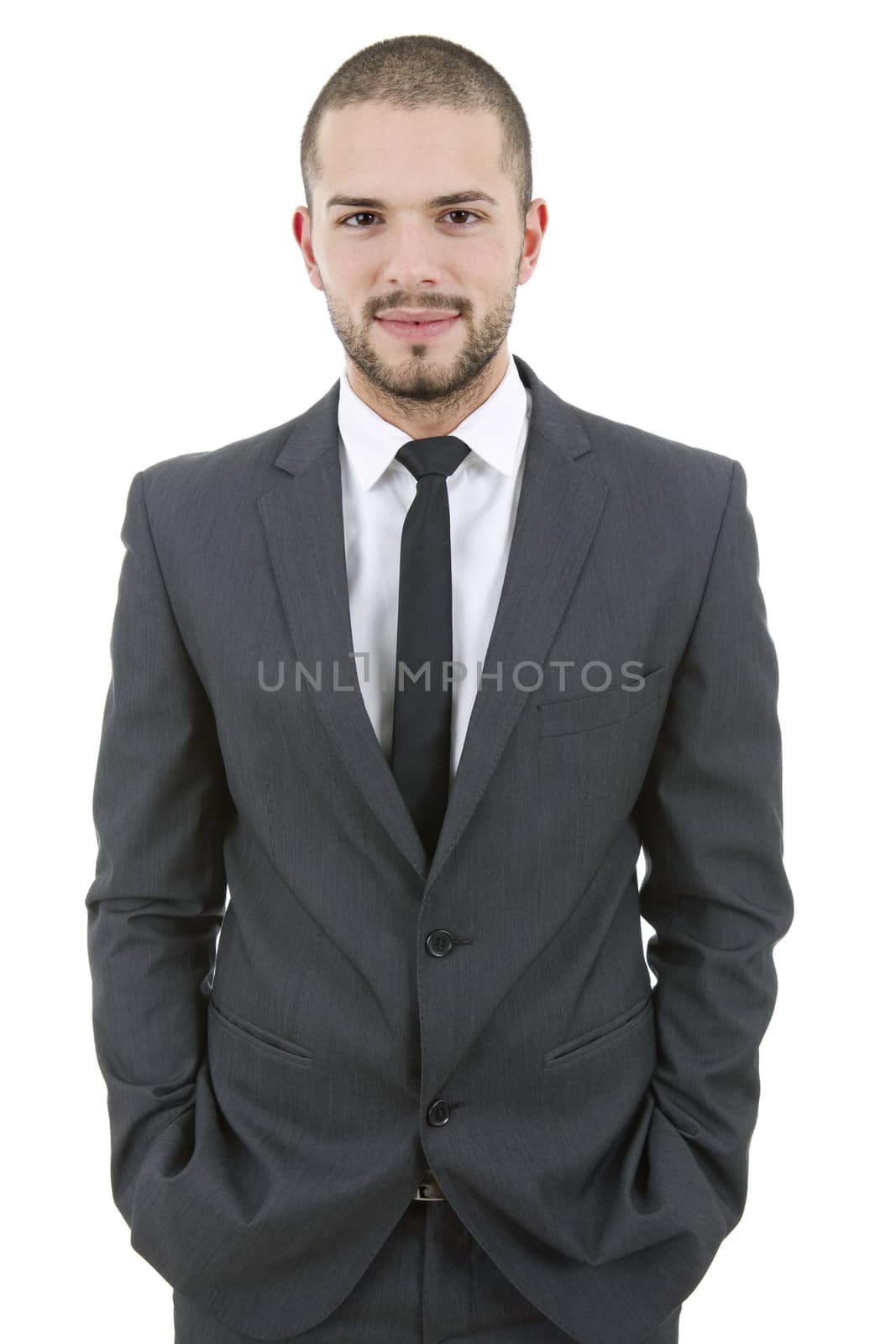 young business man portrait isolated on white