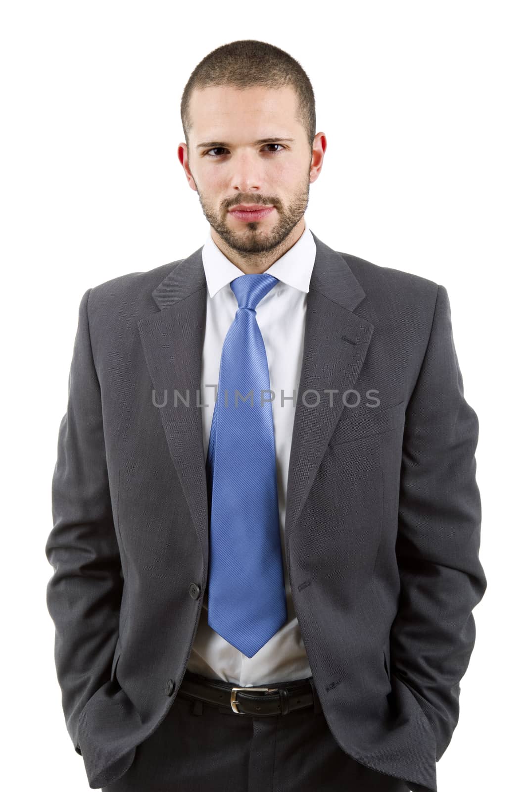 young business man portrait isolated on white