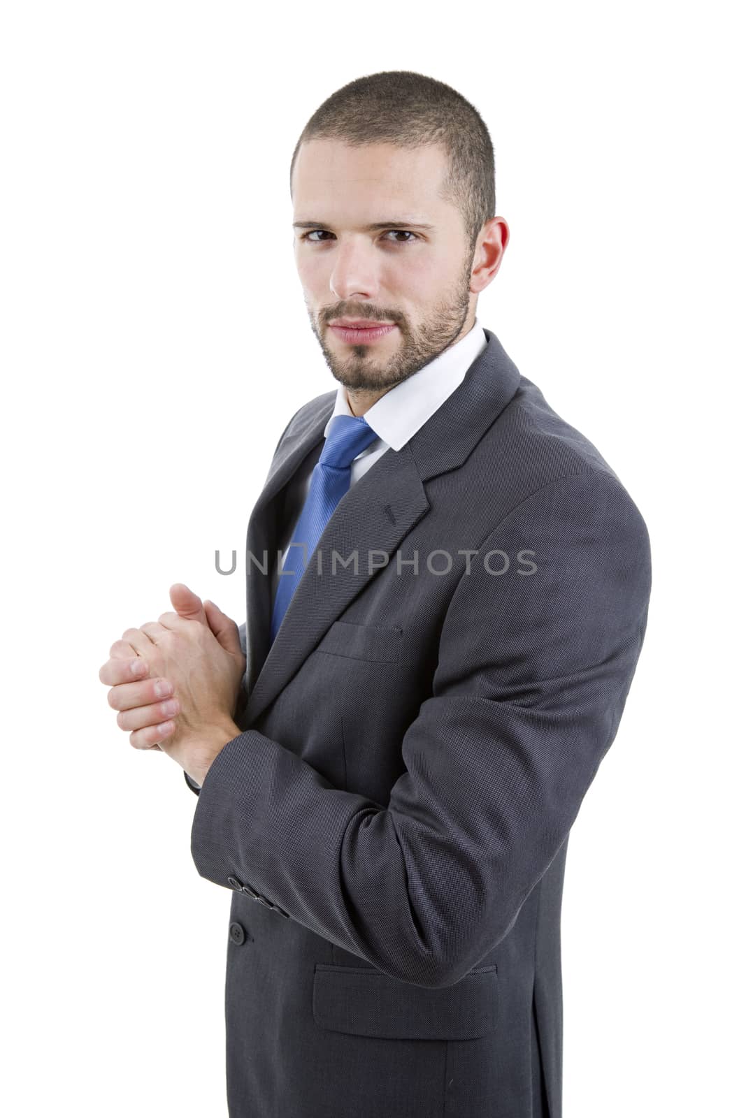 young business man portrait isolated on white