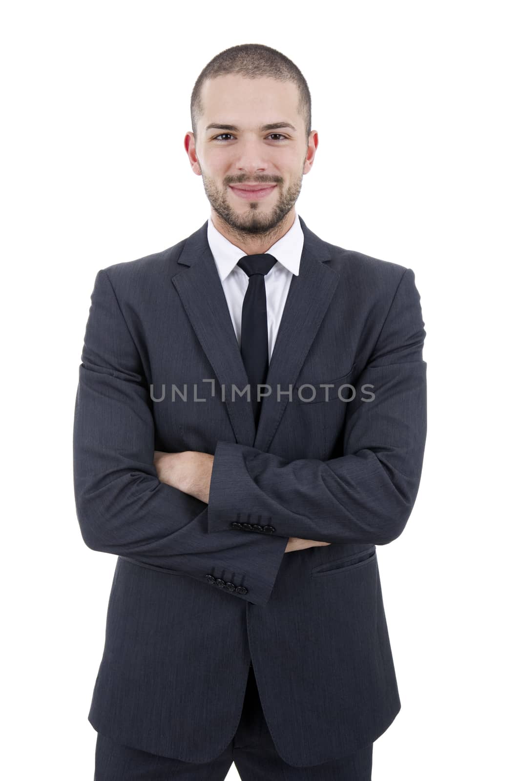 young business man portrait isolated on white