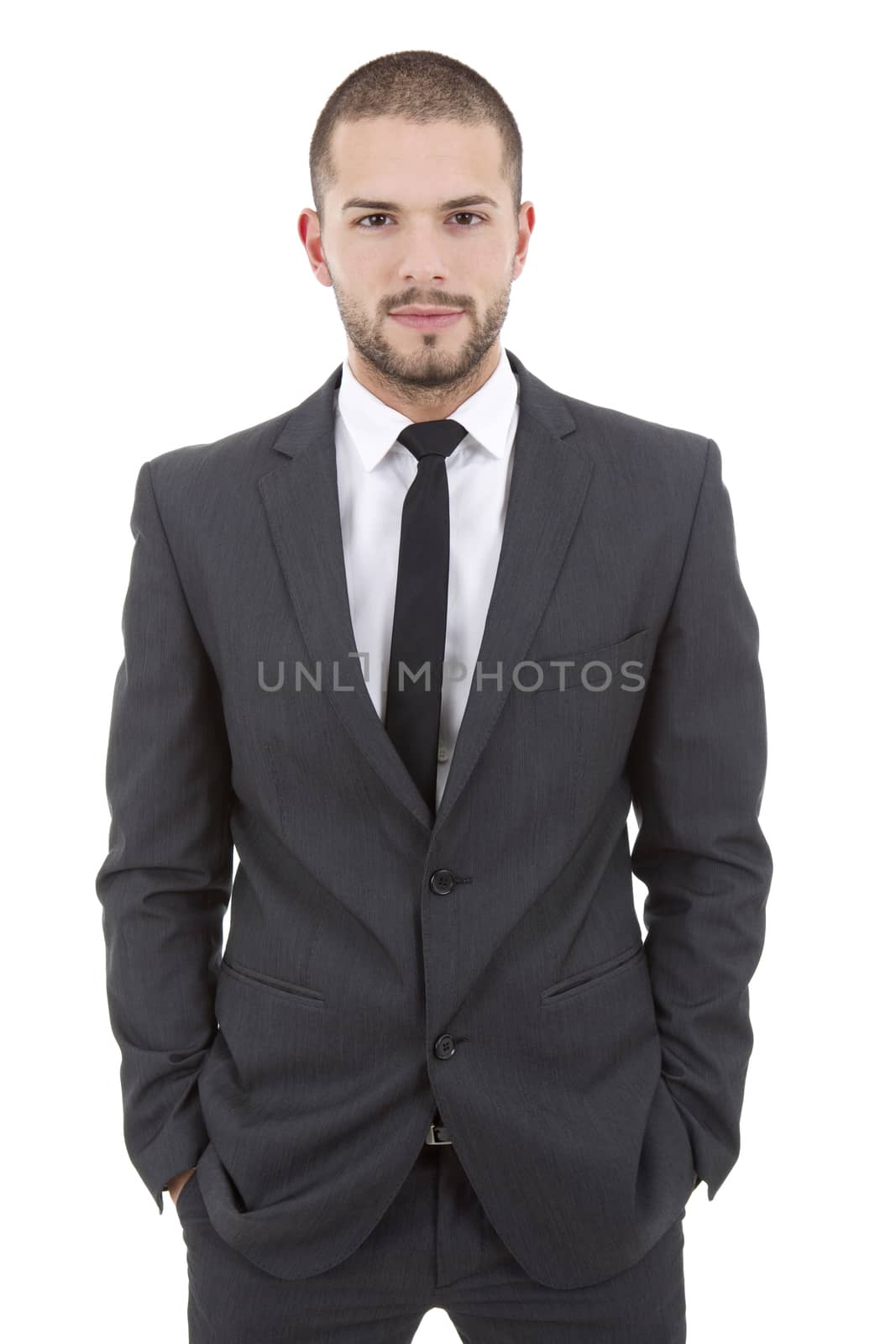 young business man portrait isolated on white