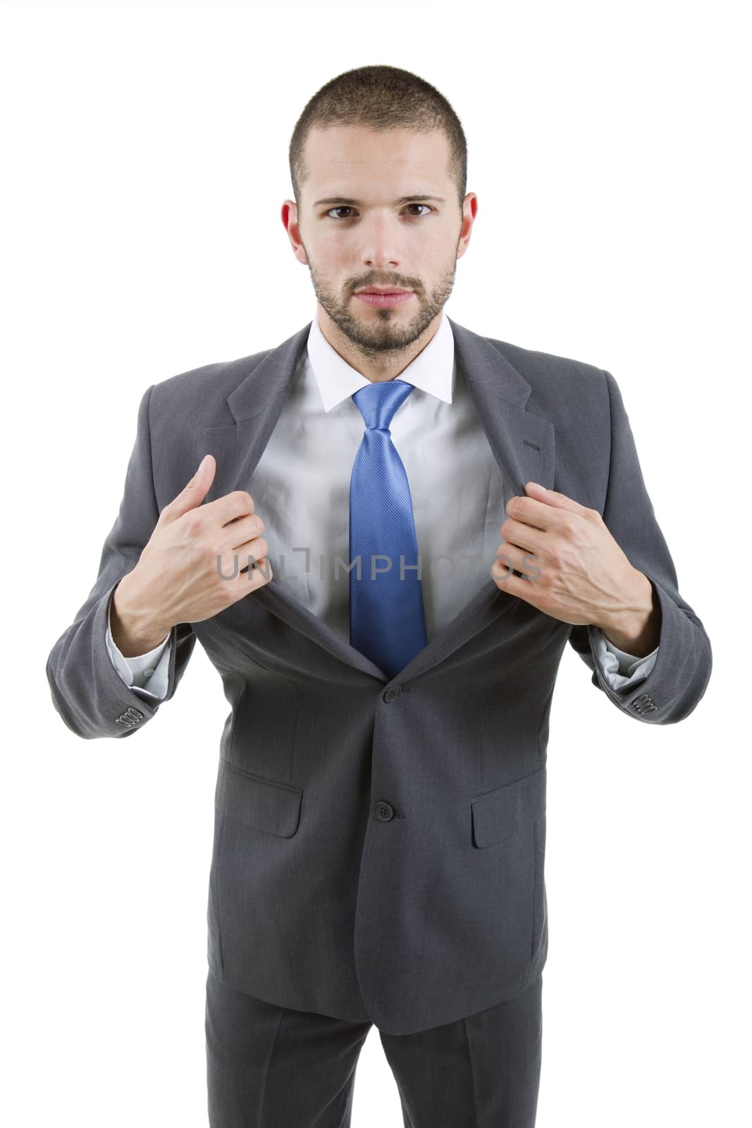 young business man portrait isolated on white