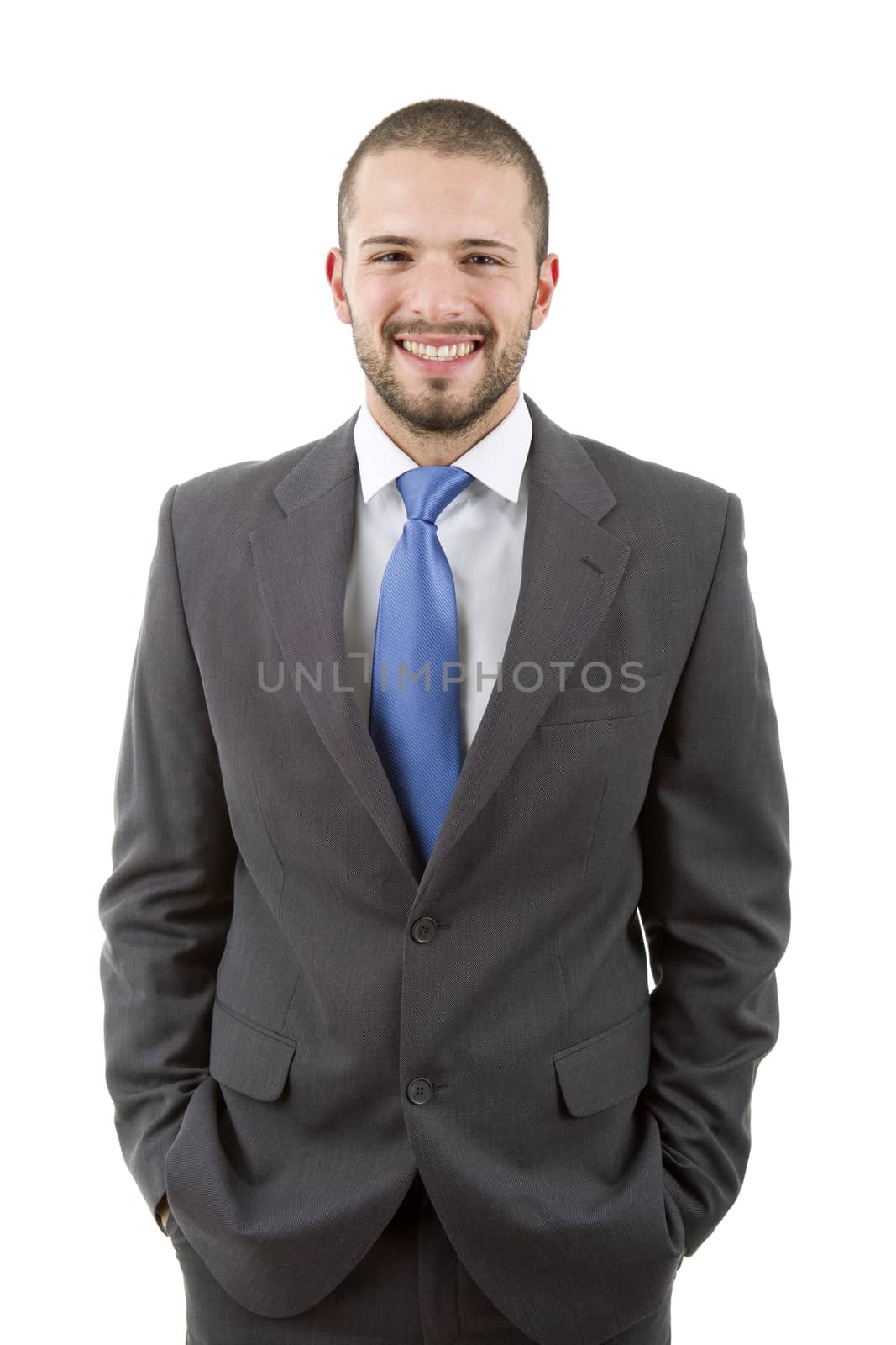 young business man portrait isolated on white