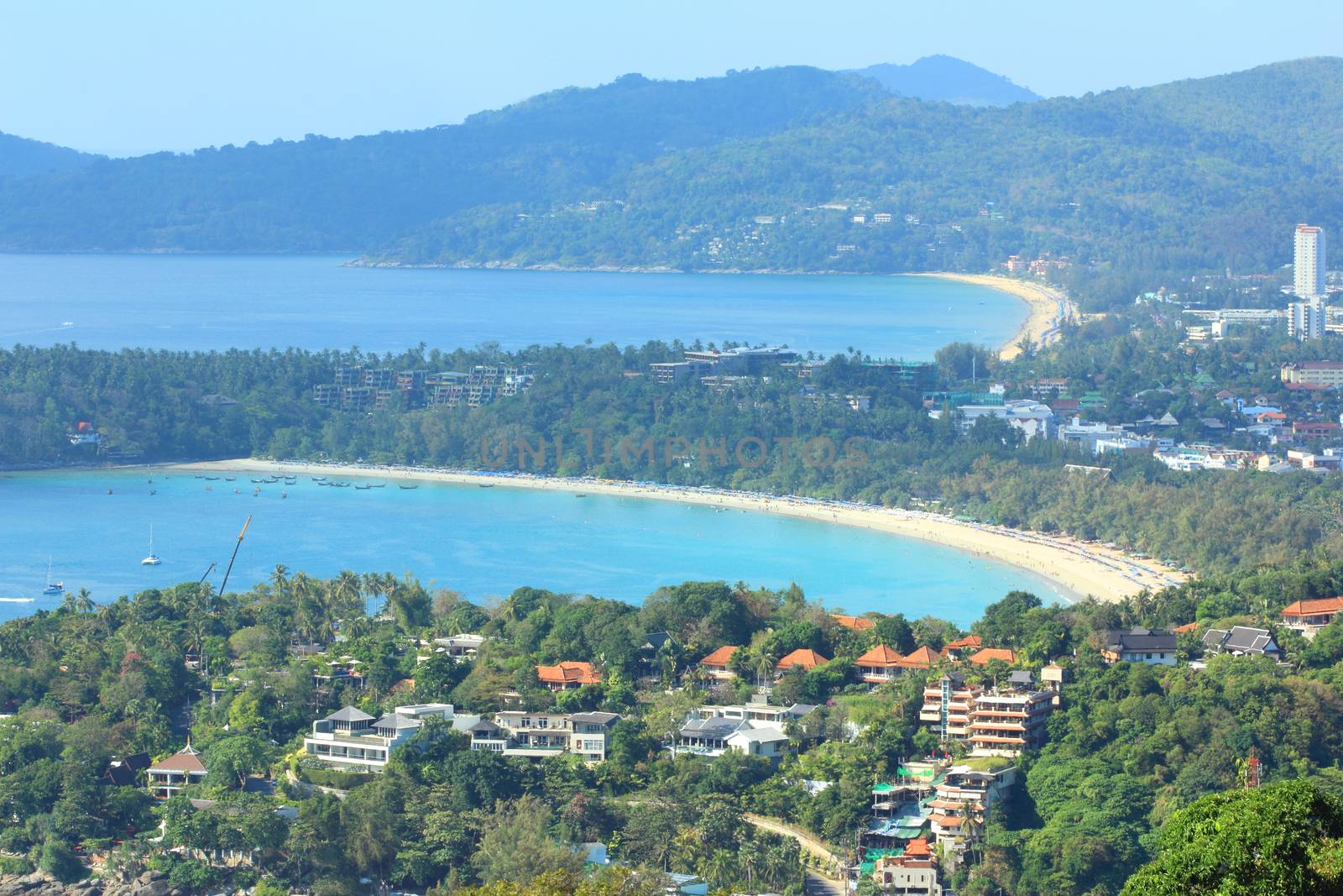 Phuket View point to Patong beach, Kata Beach South of Thailand