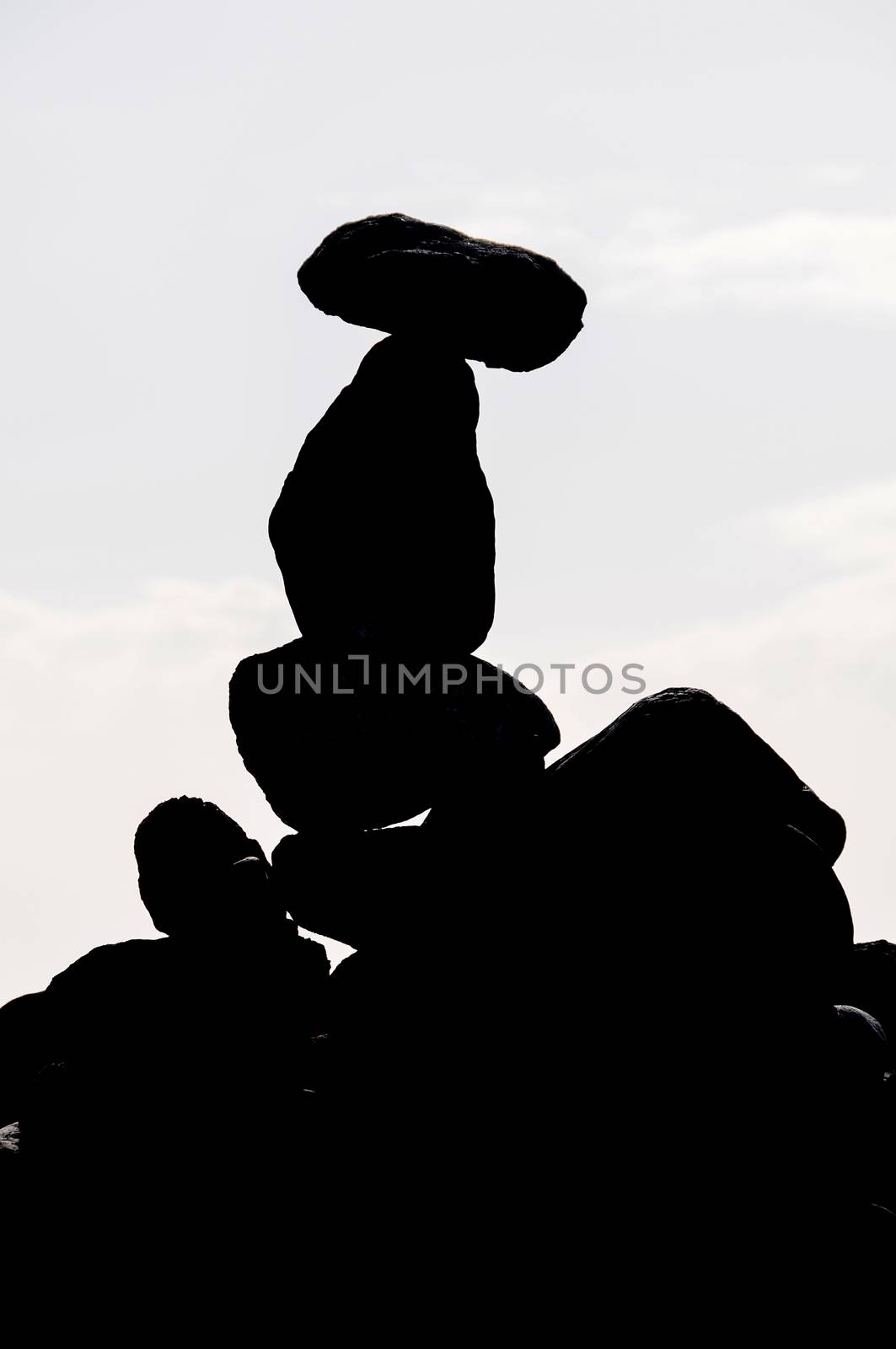 Buddhist Silhouette Traditional Stone Pyramids in Tenerife Canary Islands Spain