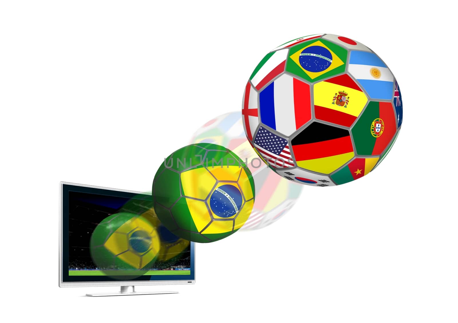 Ball with Flag Flying out from LCD Display