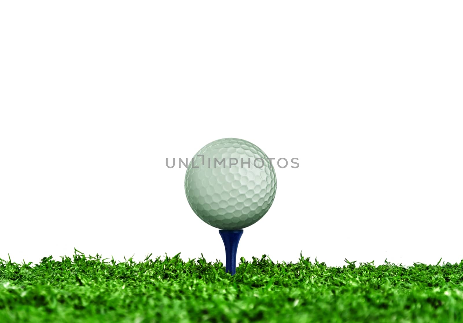Golf Ball on Tee over White Background by razihusin