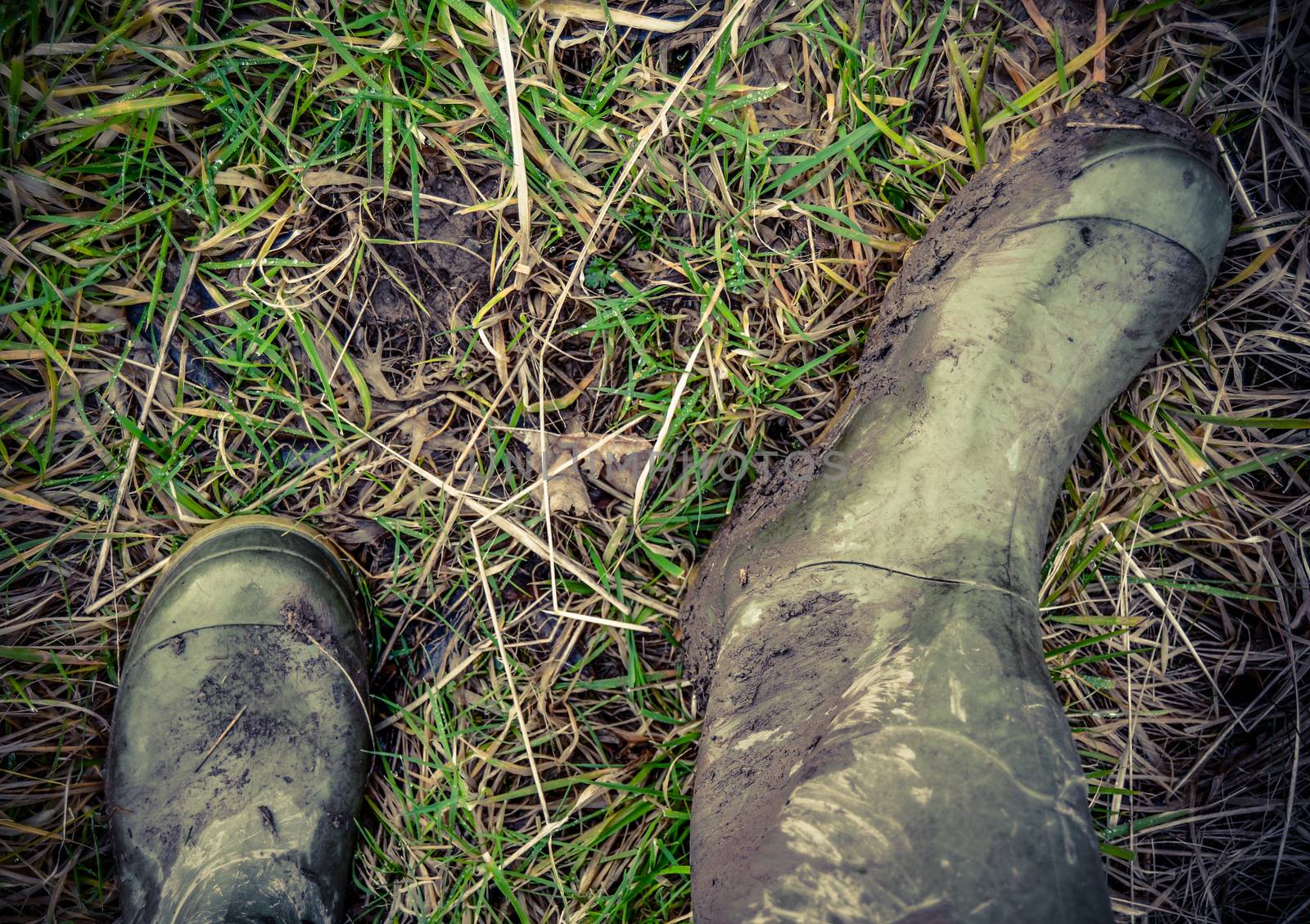 Retro Style Photo Of Rubber Boots by mrdoomits
