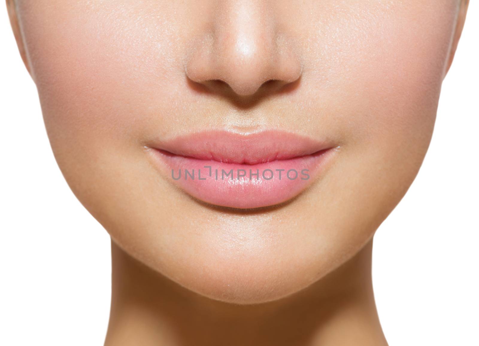 Beautiful Perfect Lips. Sexy Mouth Closeup over white by SubbotinaA