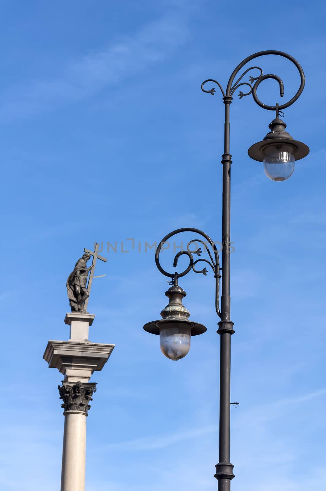 Street lamp and Zygmunt III Vasa. by FER737NG